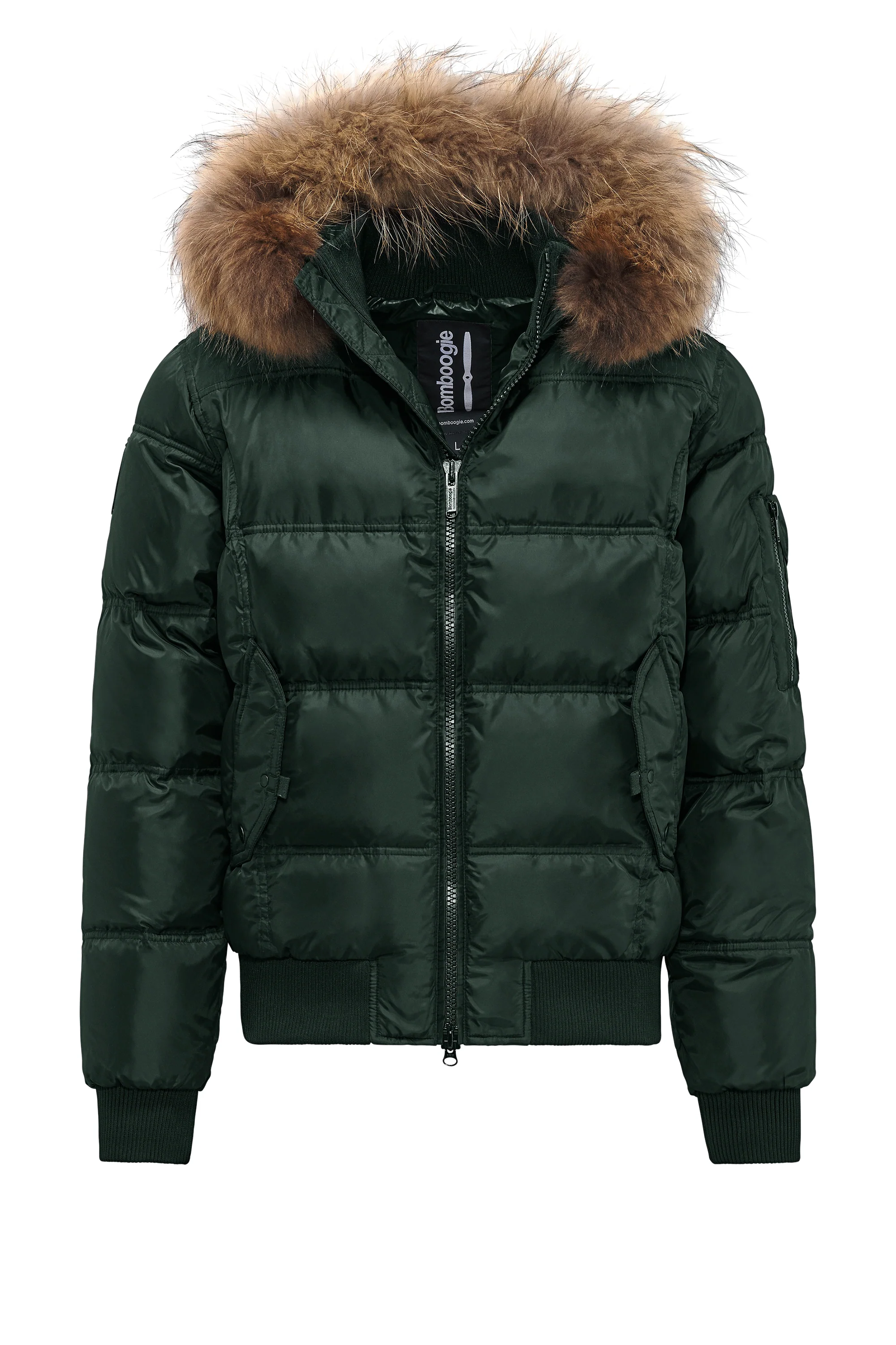 Bomber da Uomo Imbottito in Piuma con Bordo in Pelliccia - Image 17