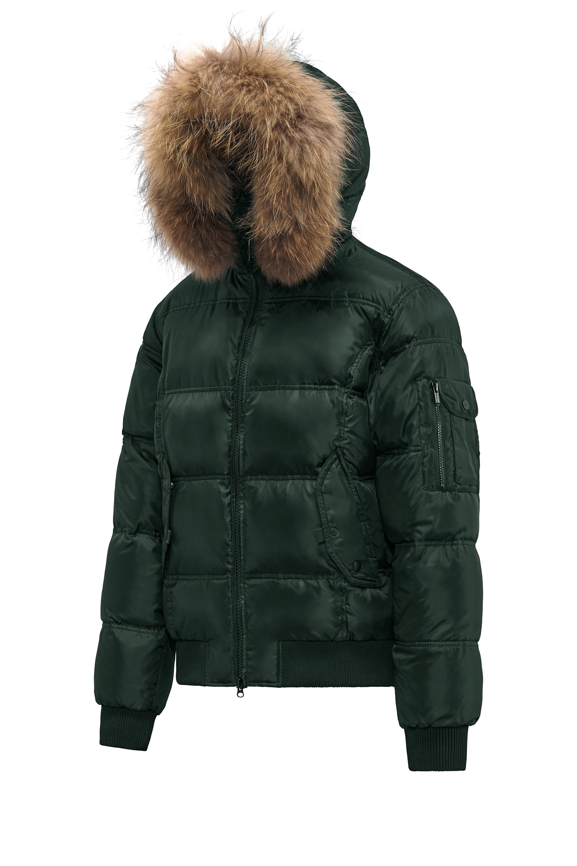 Bomber da Uomo Imbottito in Piuma con Bordo in Pelliccia - Image 18