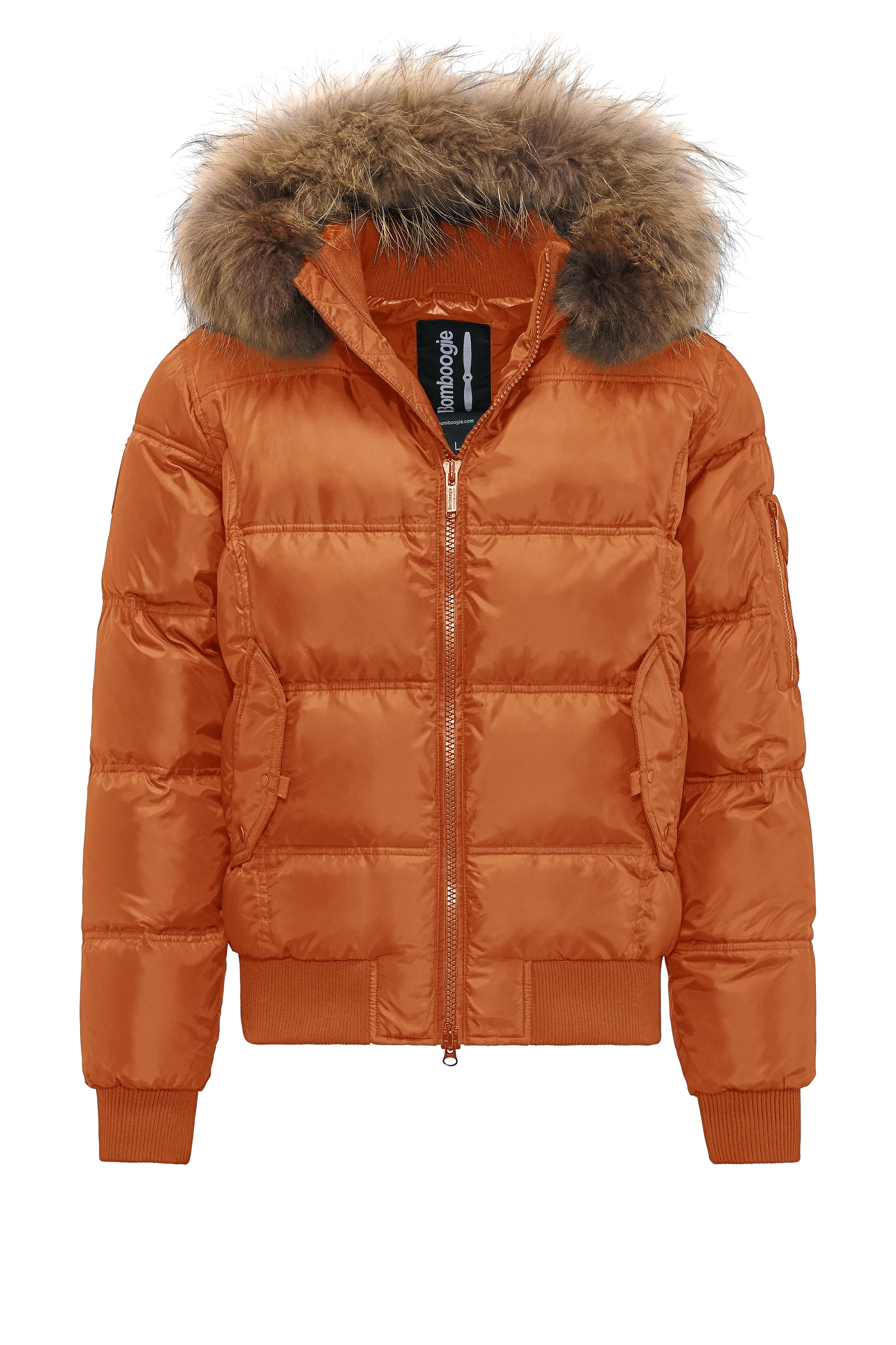 Bomber Imbottito in Piuma con Bordo in Pelliccia Folta - Image 21
