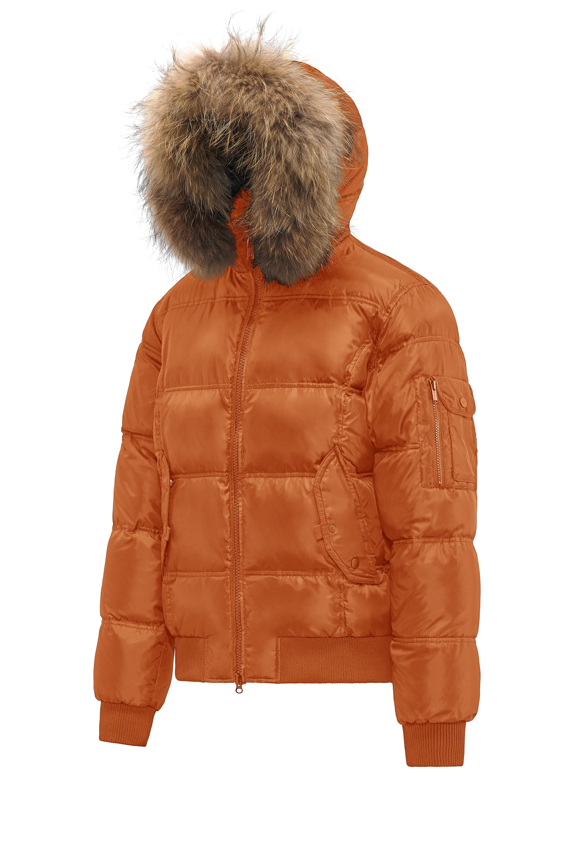 Bomber Imbottito in Piuma con Bordo in Pelliccia Folta - Image 22
