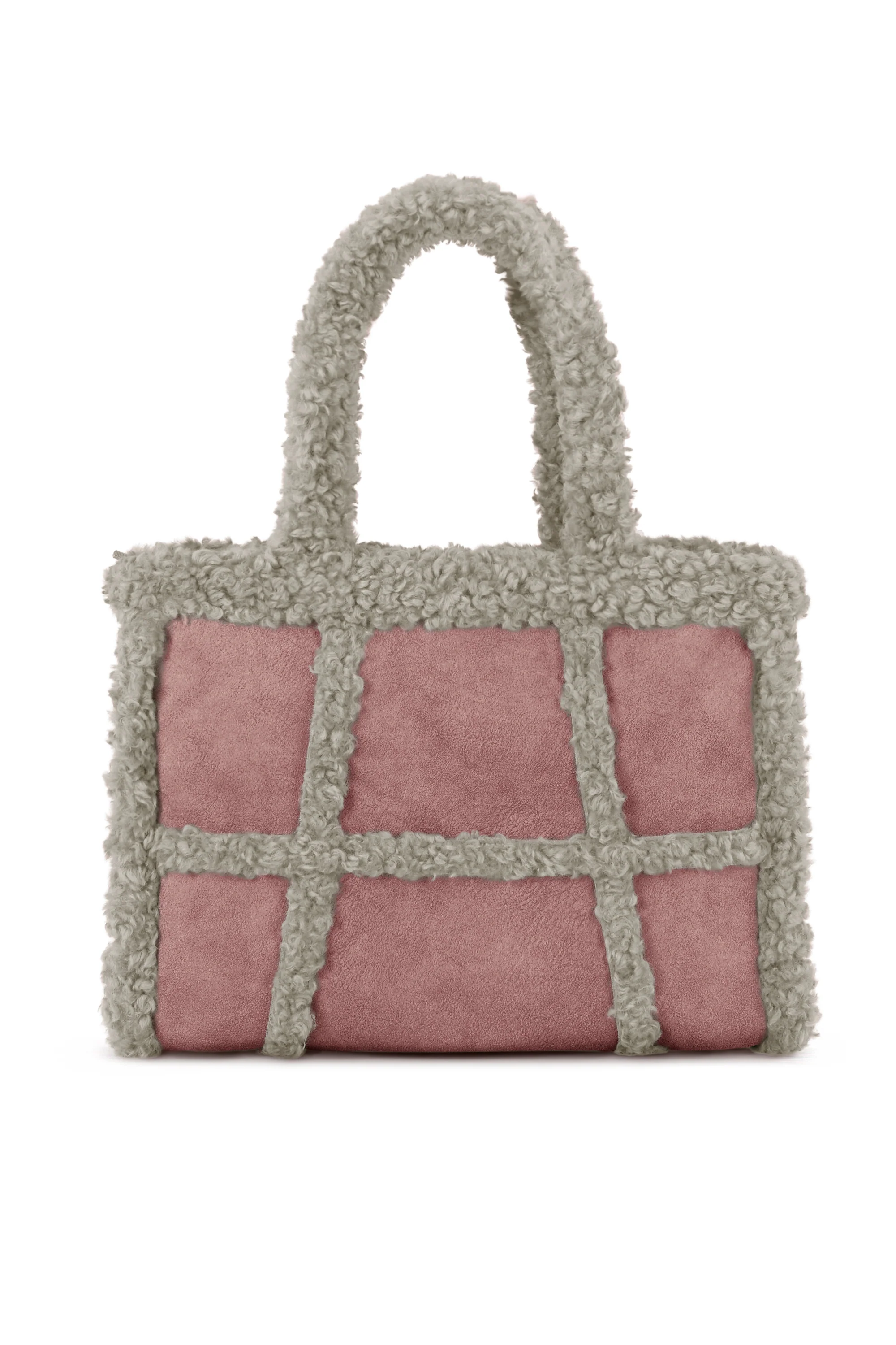 Borsa tote in tessuto scamosciato effetto shearling - Image 11