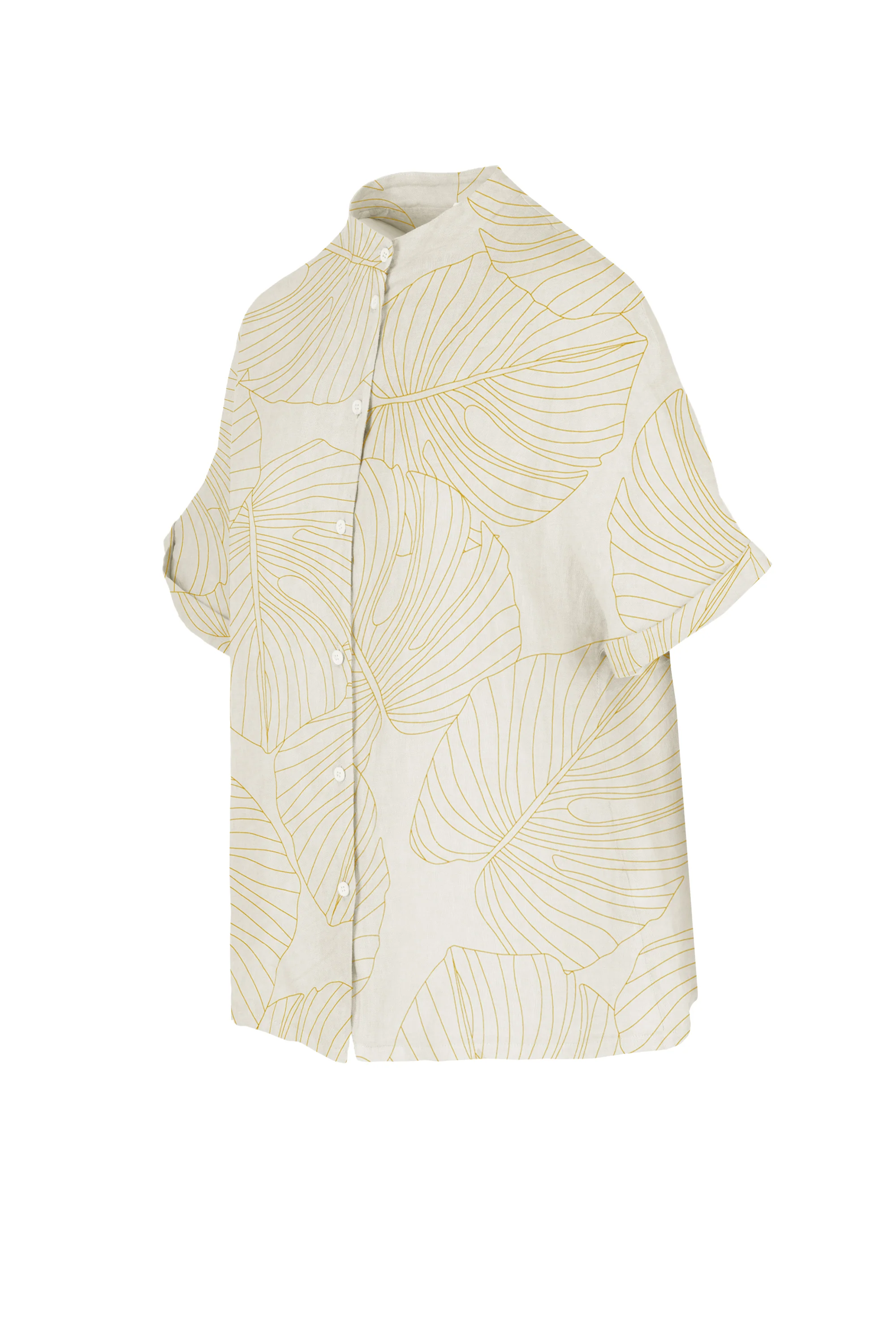 Camicia in lino con colletto alla coreana - Image 12