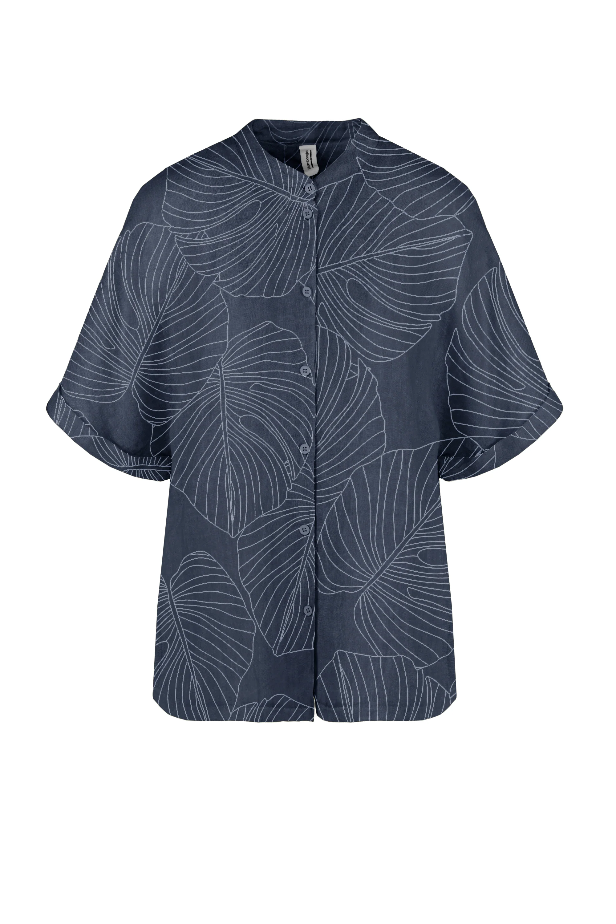 Camicia in lino con colletto alla coreana - Image 16