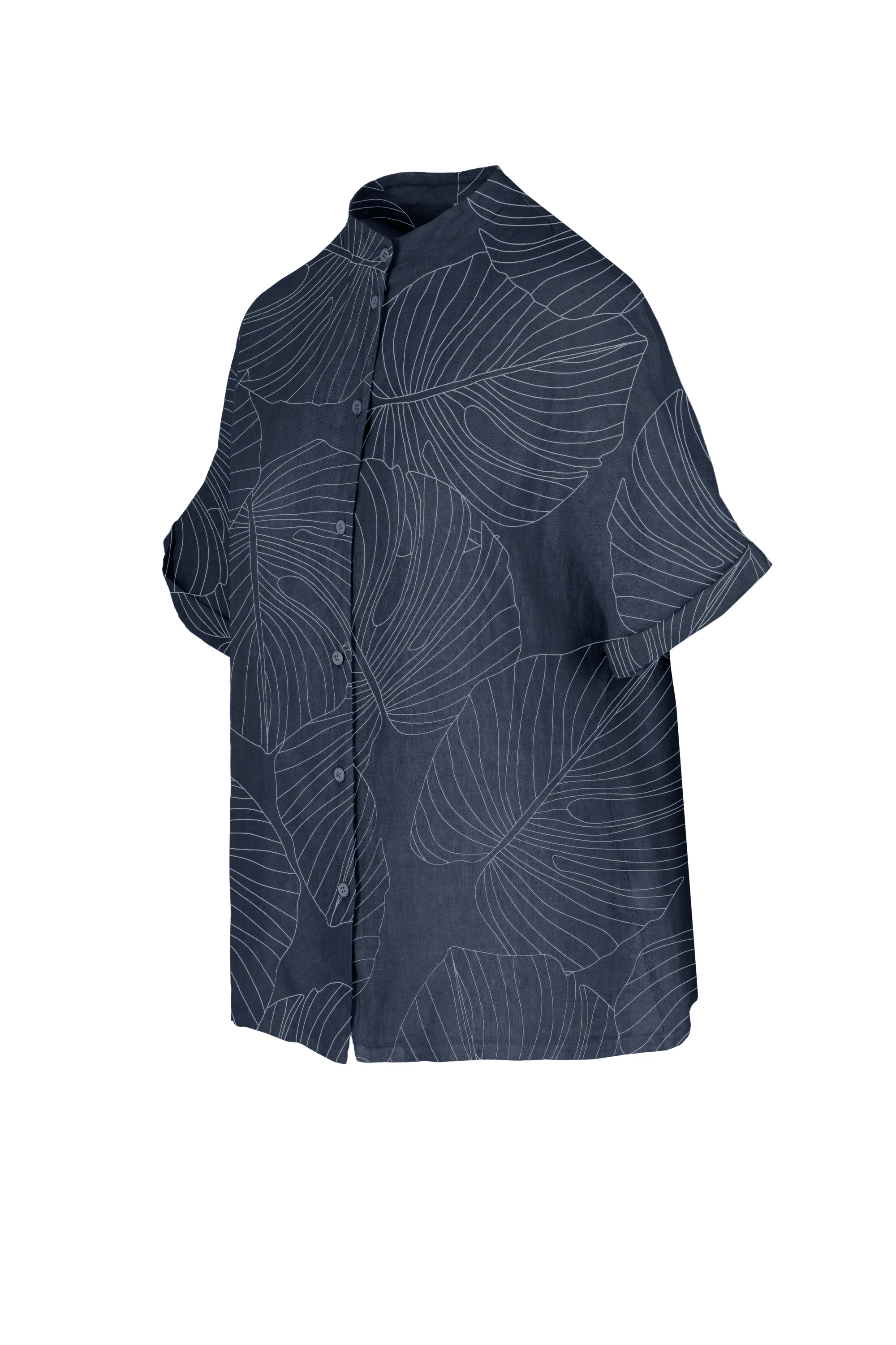 Camicia in lino con colletto alla coreana - Image 17