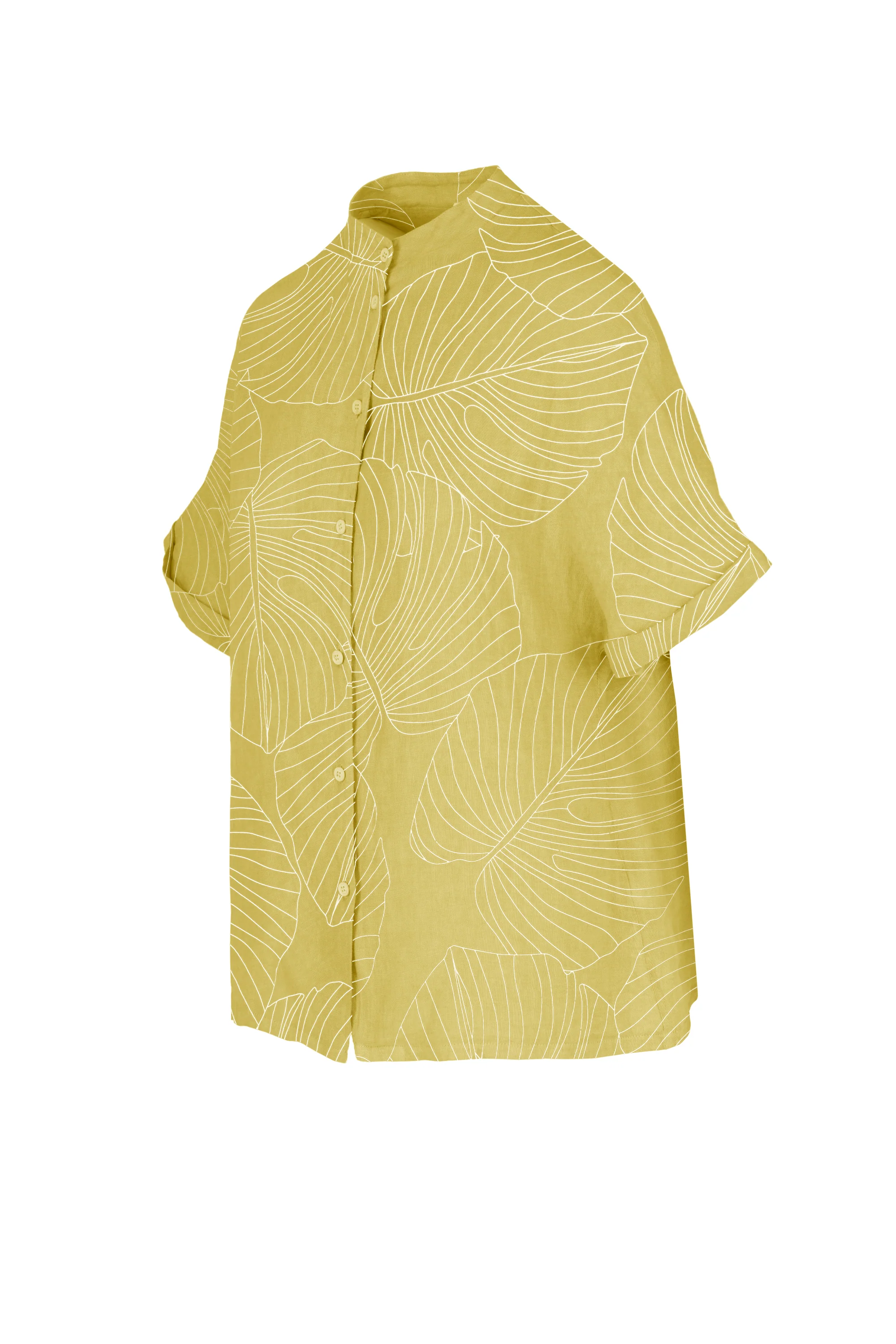 Camicia in lino con colletto alla coreana - Image 22