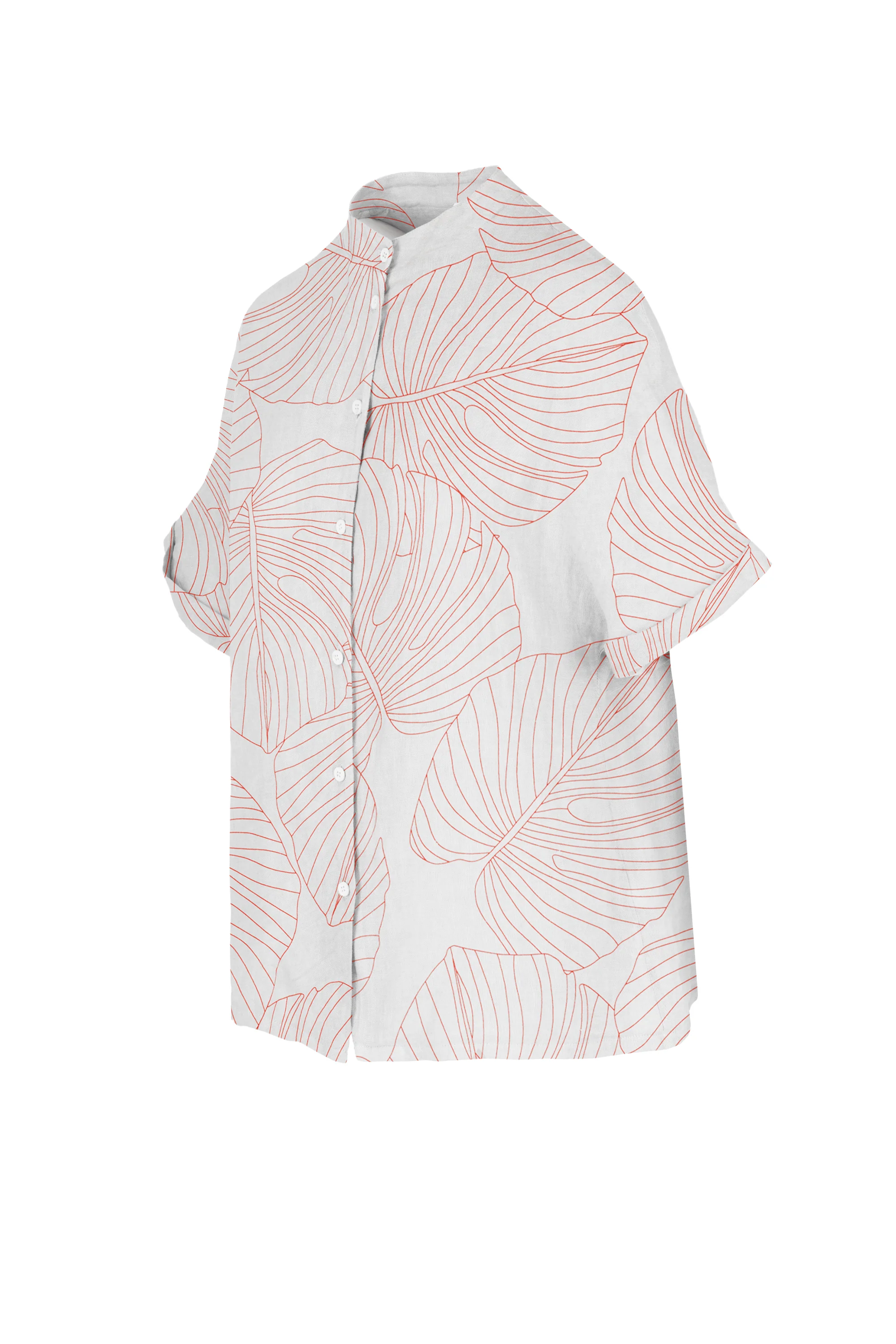 Camicia in lino con colletto alla coreana - Image 7