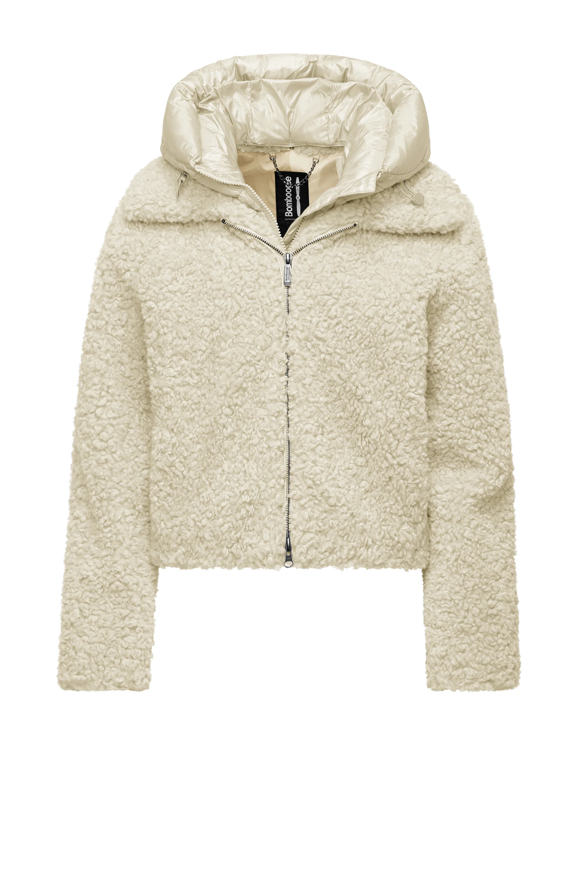 Cappotto corto bimaterico con cappuccio staccabile - Image 11