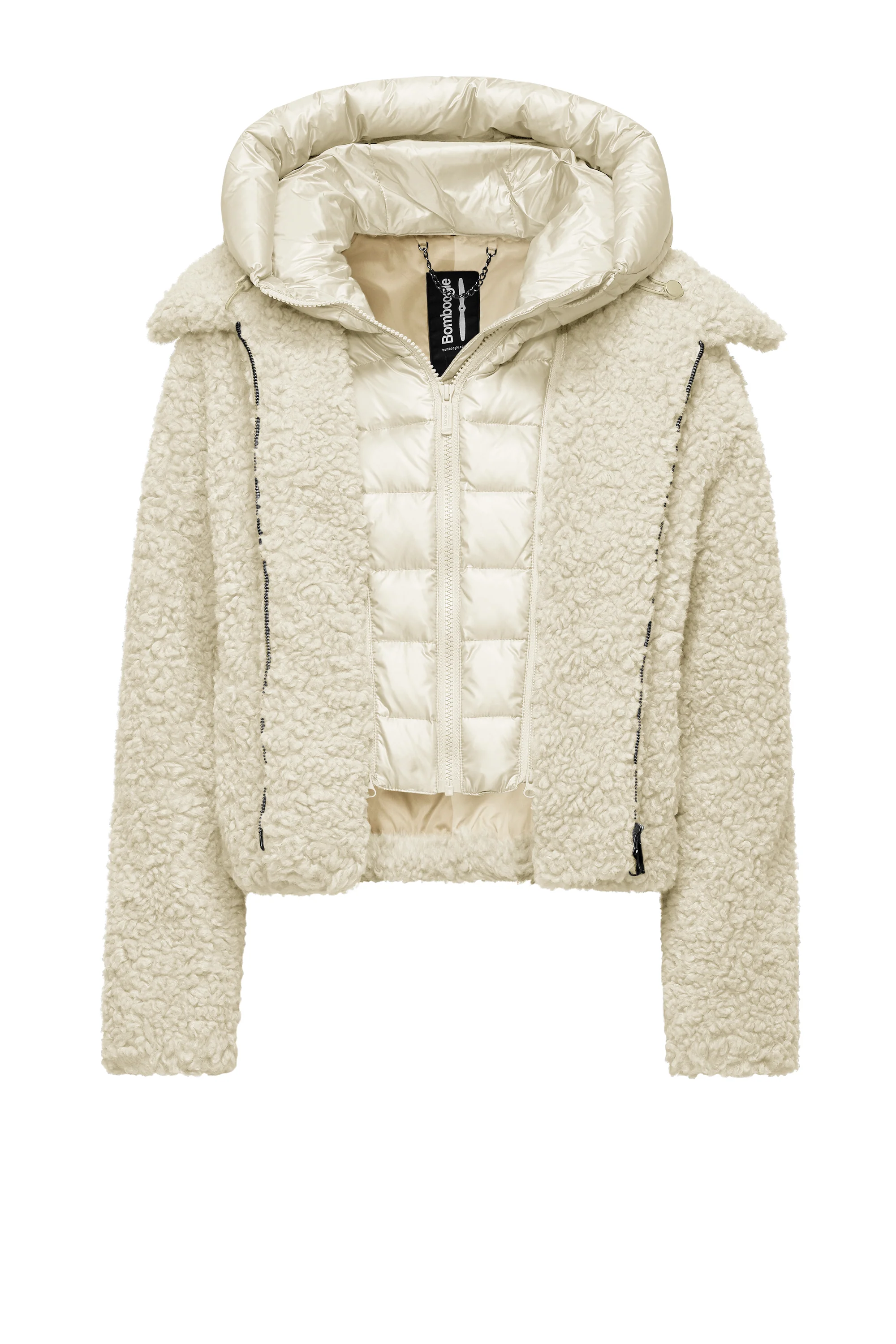 Cappotto corto bimaterico con cappuccio staccabile - Image 14