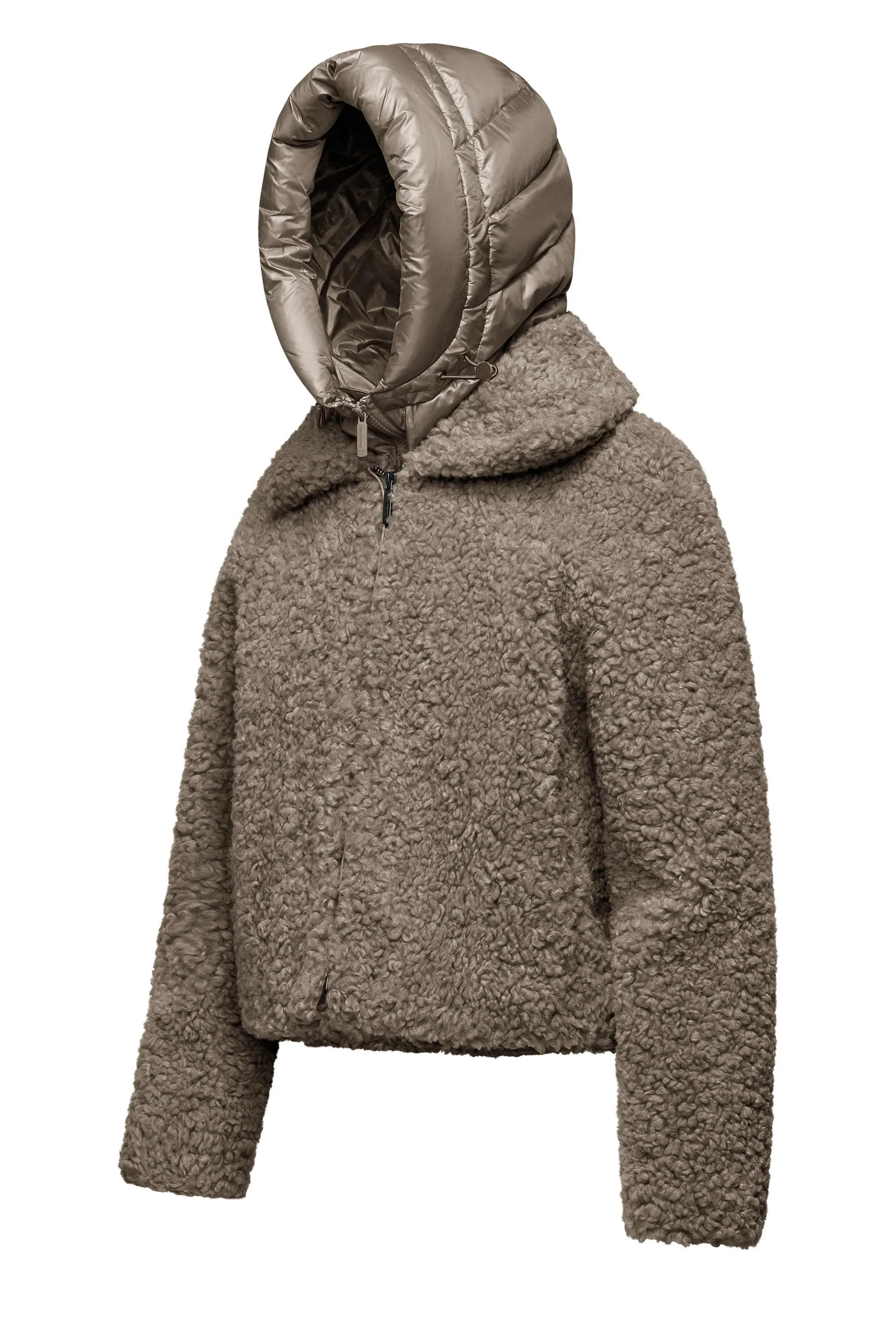 Cappotto corto bimaterico con cappuccio staccabile - Image 17