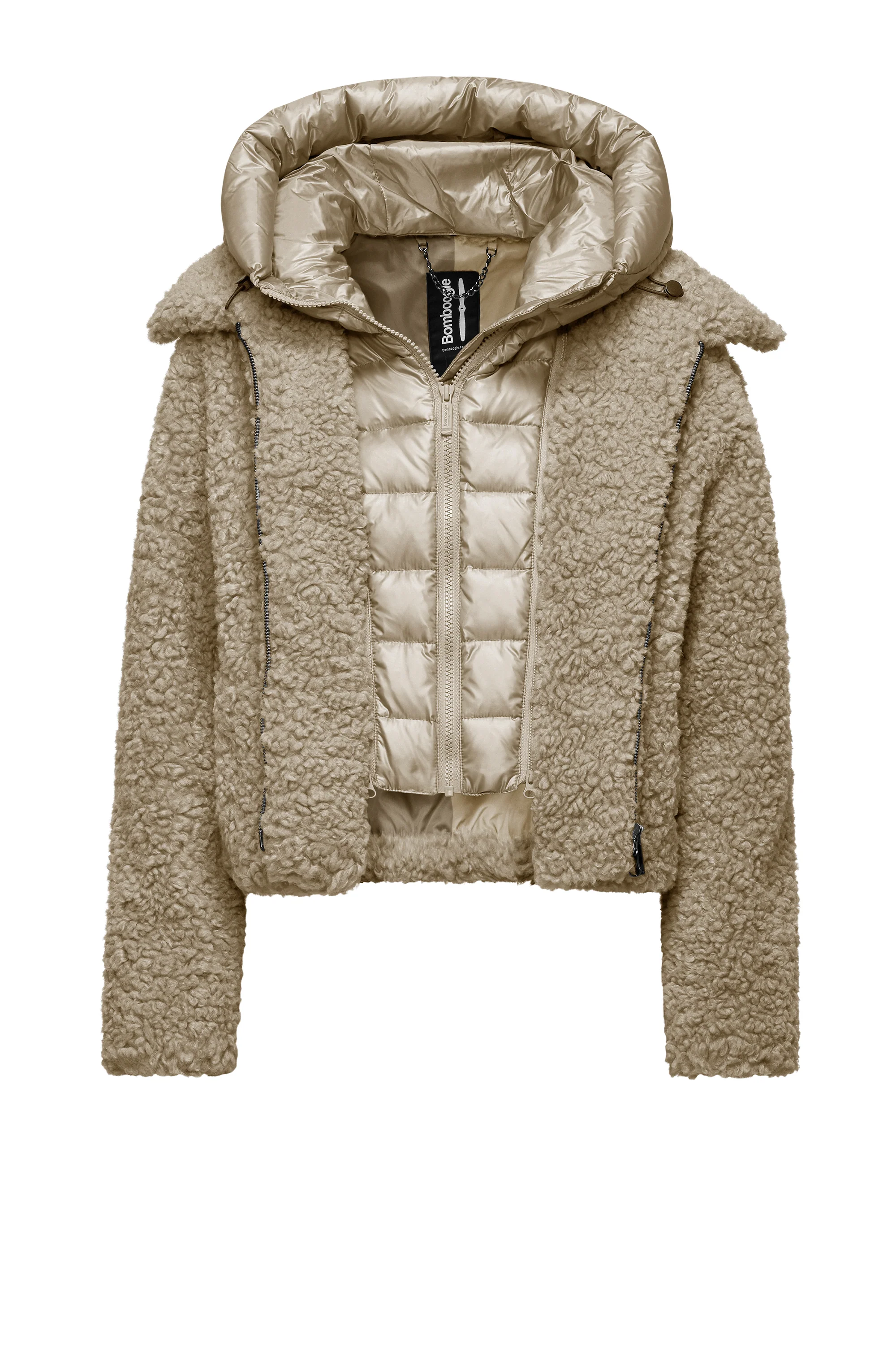 Cappotto corto bimaterico con cappuccio staccabile - Image 24