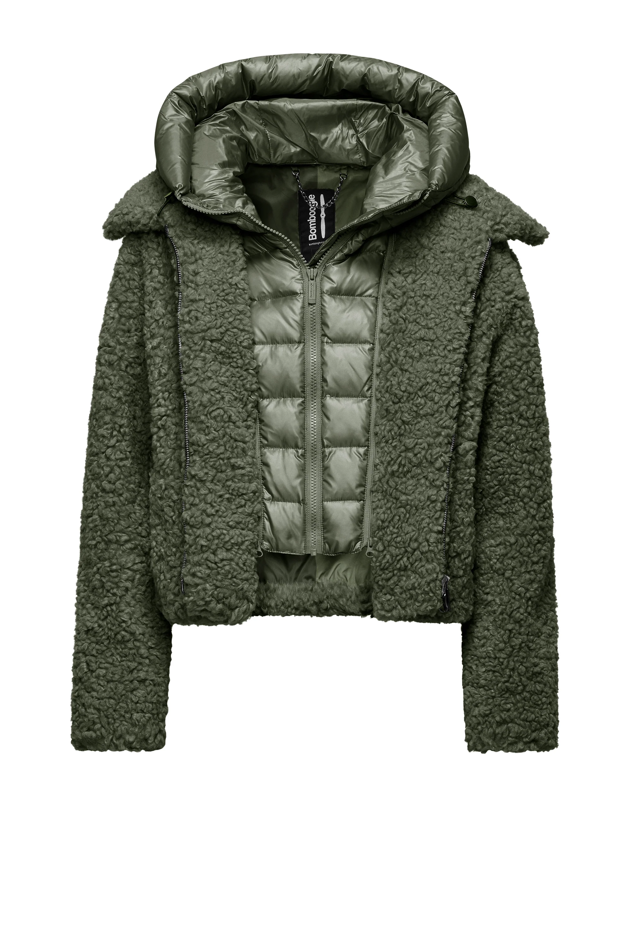 Cappotto corto bimaterico con cappuccio staccabile - Image 29