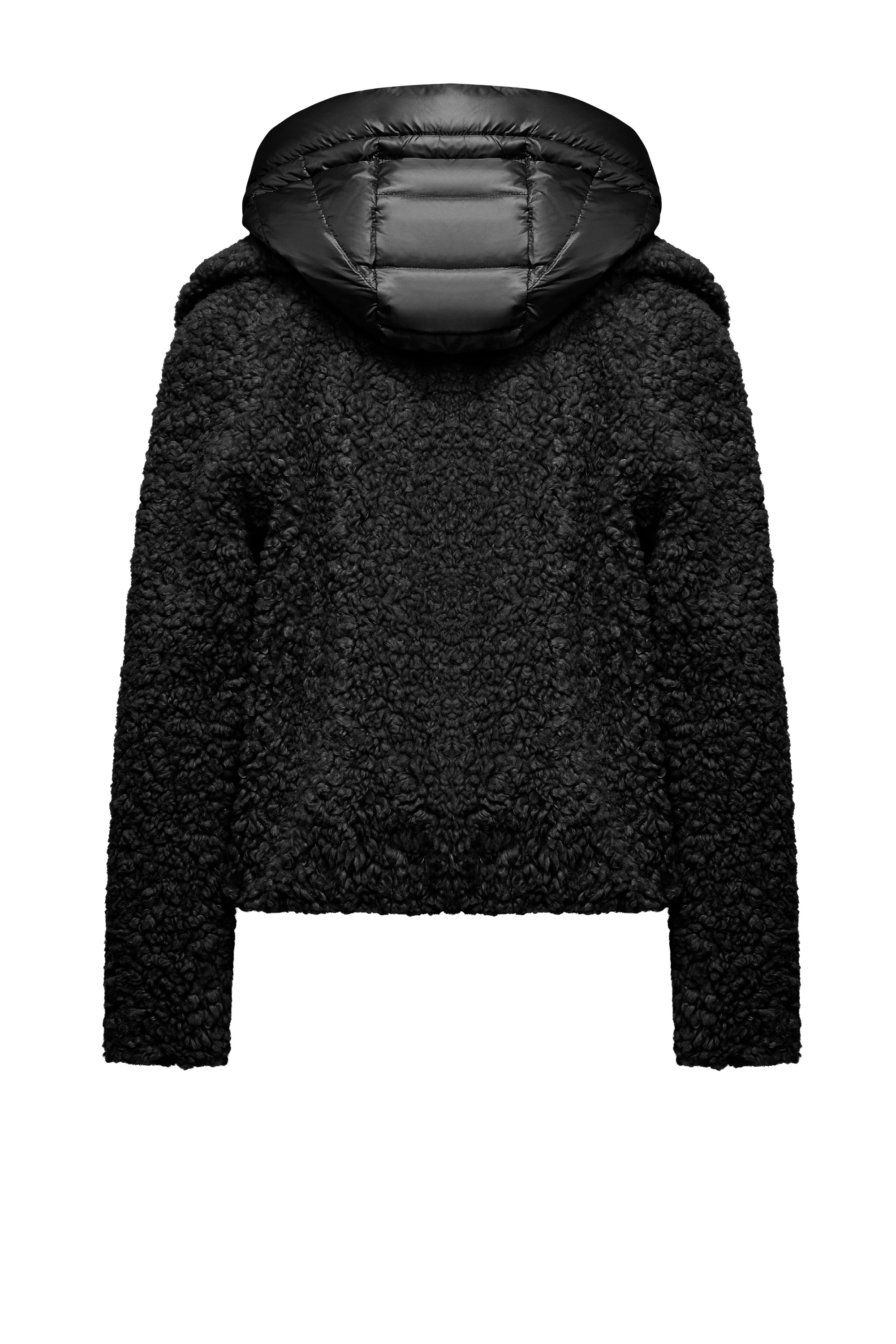 Cappotto corto bimaterico con cappuccio staccabile - Image 3