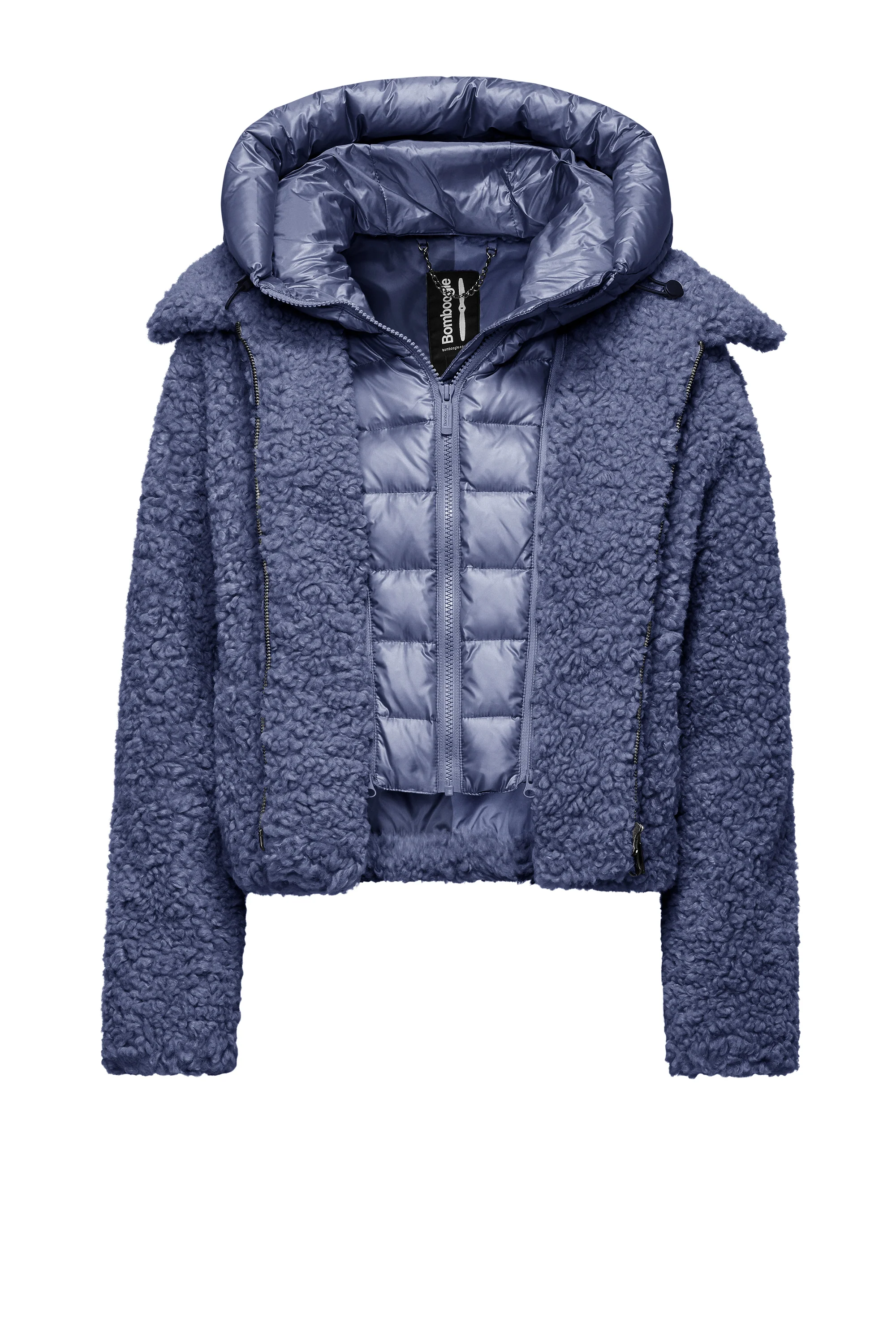 Cappotto corto bimaterico con cappuccio staccabile - Image 39