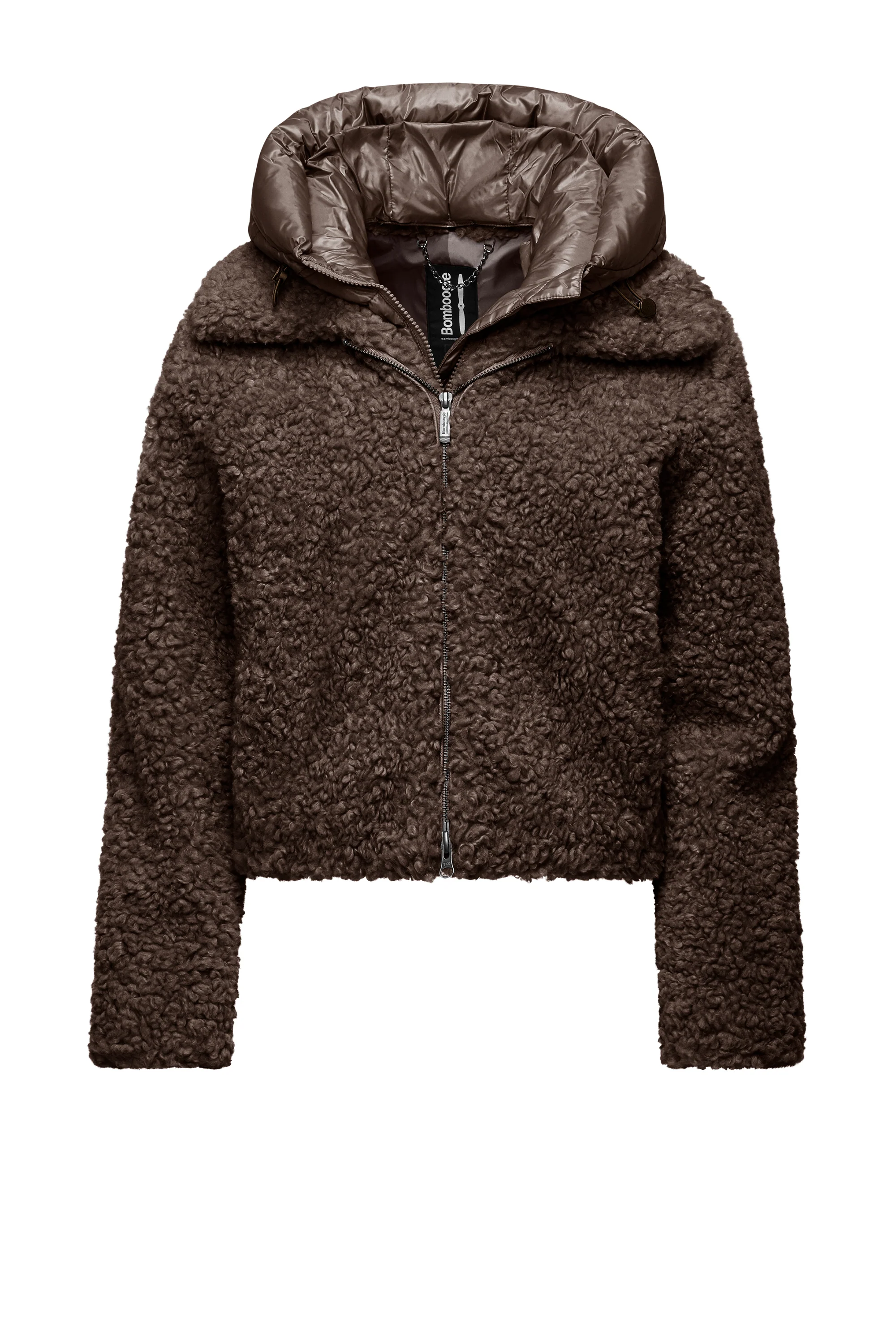 Cappotto corto bimaterico con cappuccio staccabile - Image 6