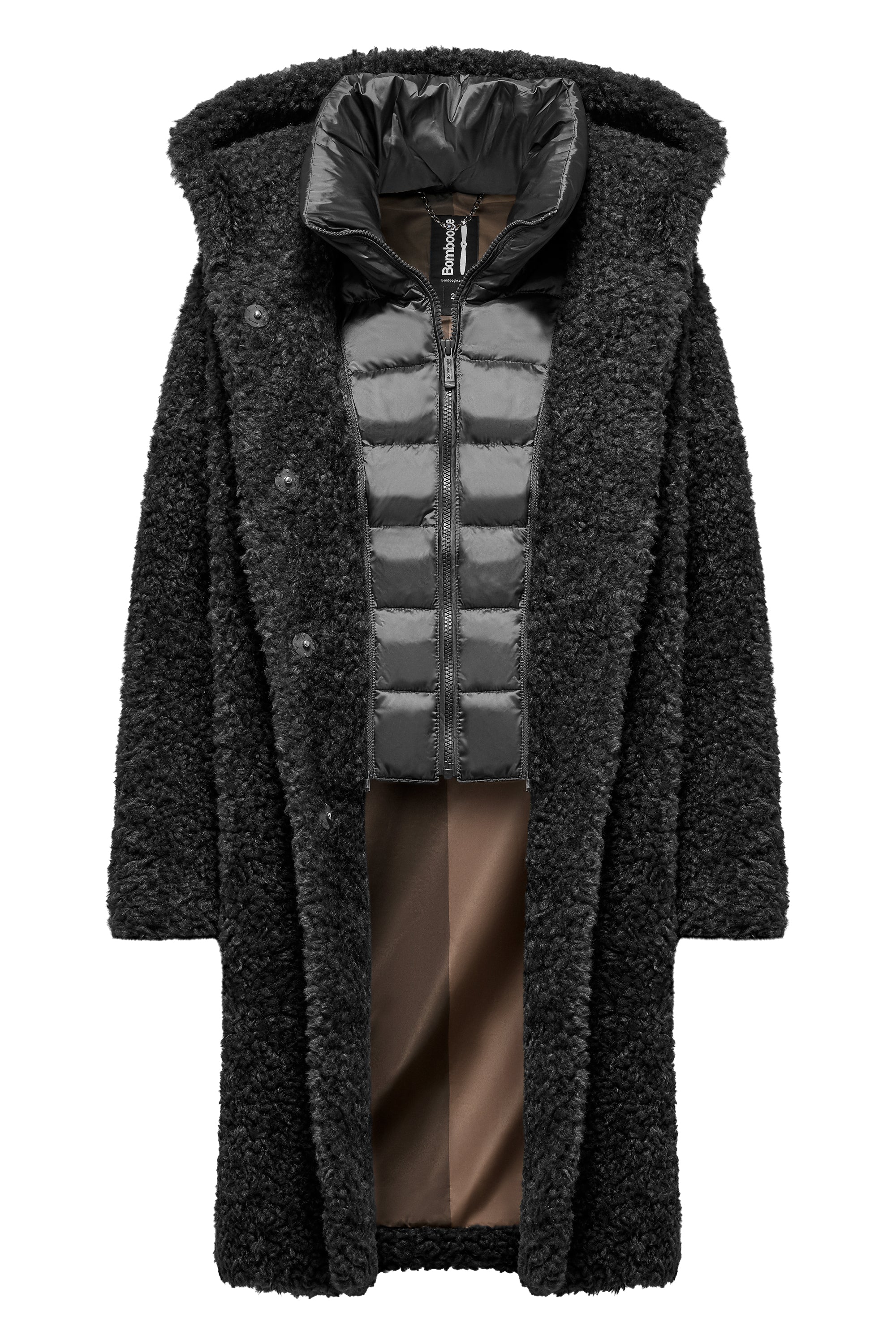 Cappotto lungo effetto agnellino