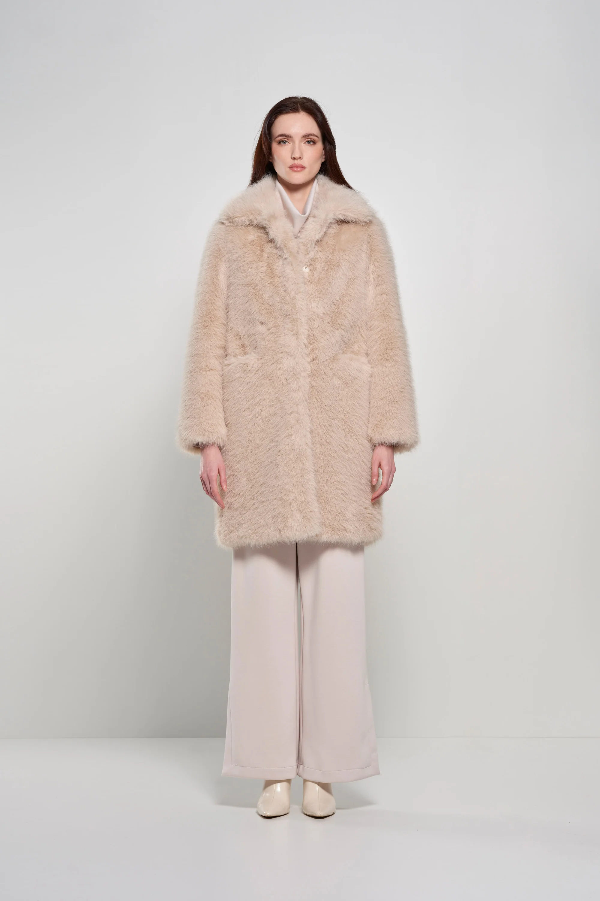 Cappotto lungo in pelliccetta sintetica pelo lungo - Image 5