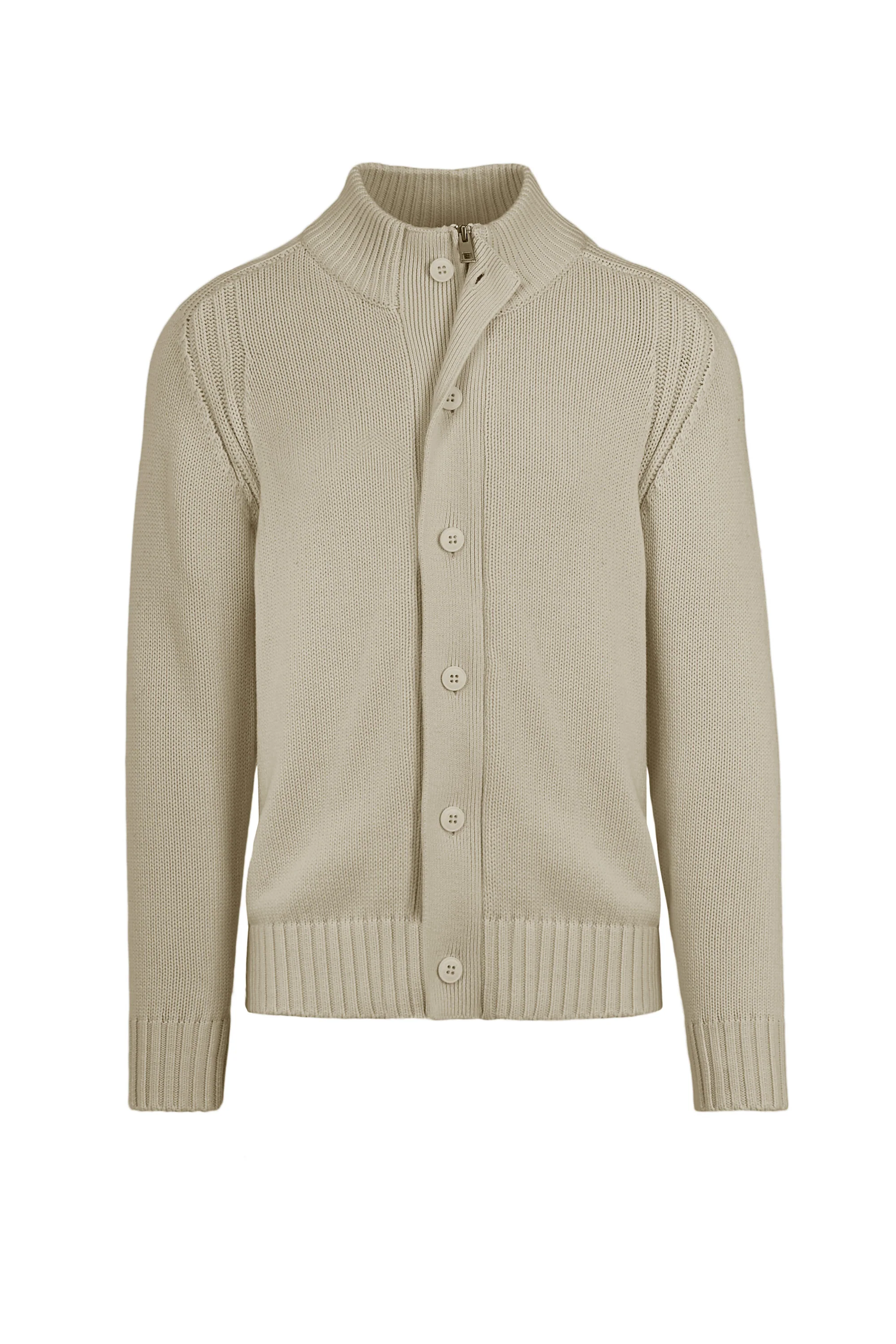 Cardigan con bottoni in maglia rasata - Image 4