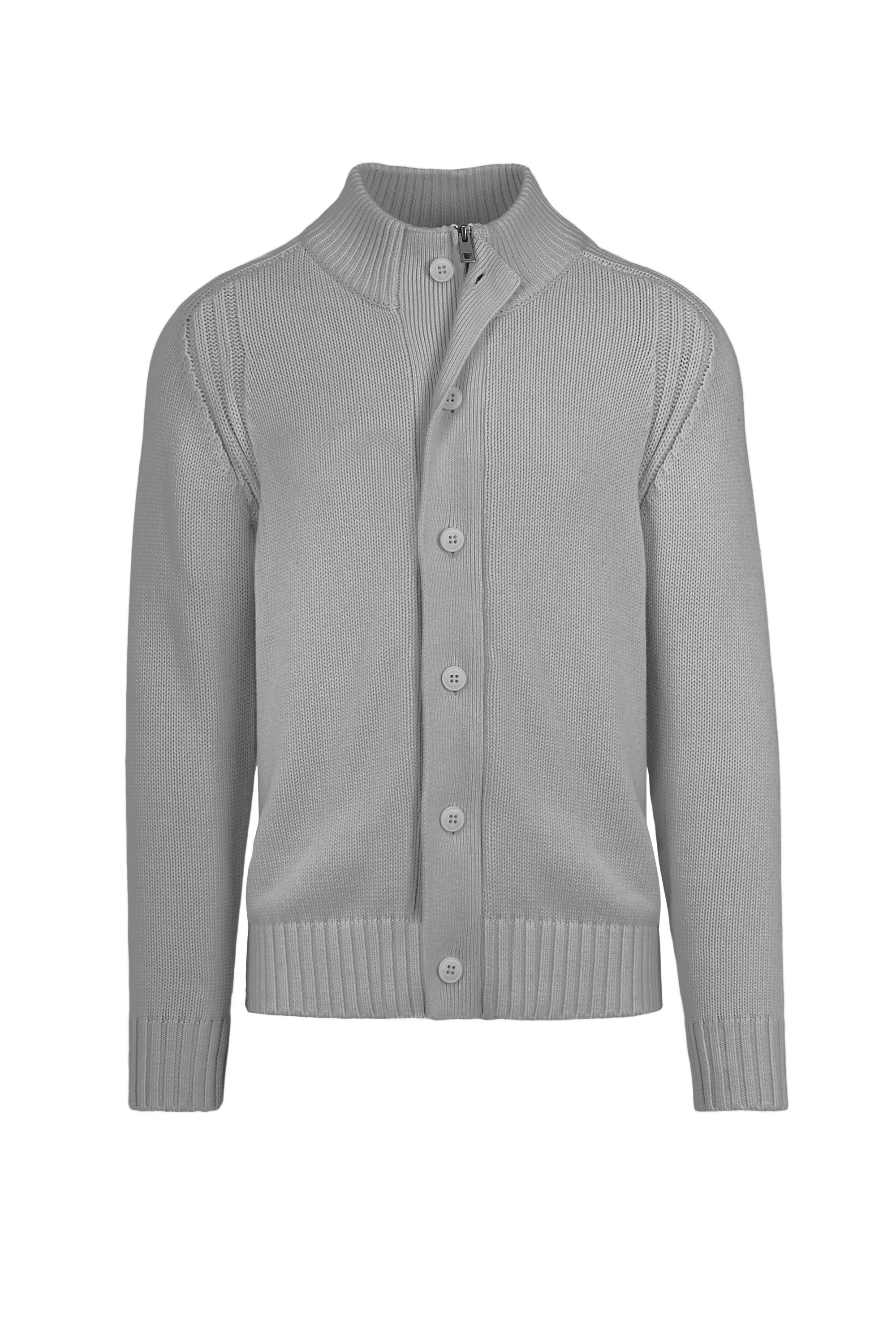 Cardigan con bottoni in maglia rasata - Image 7