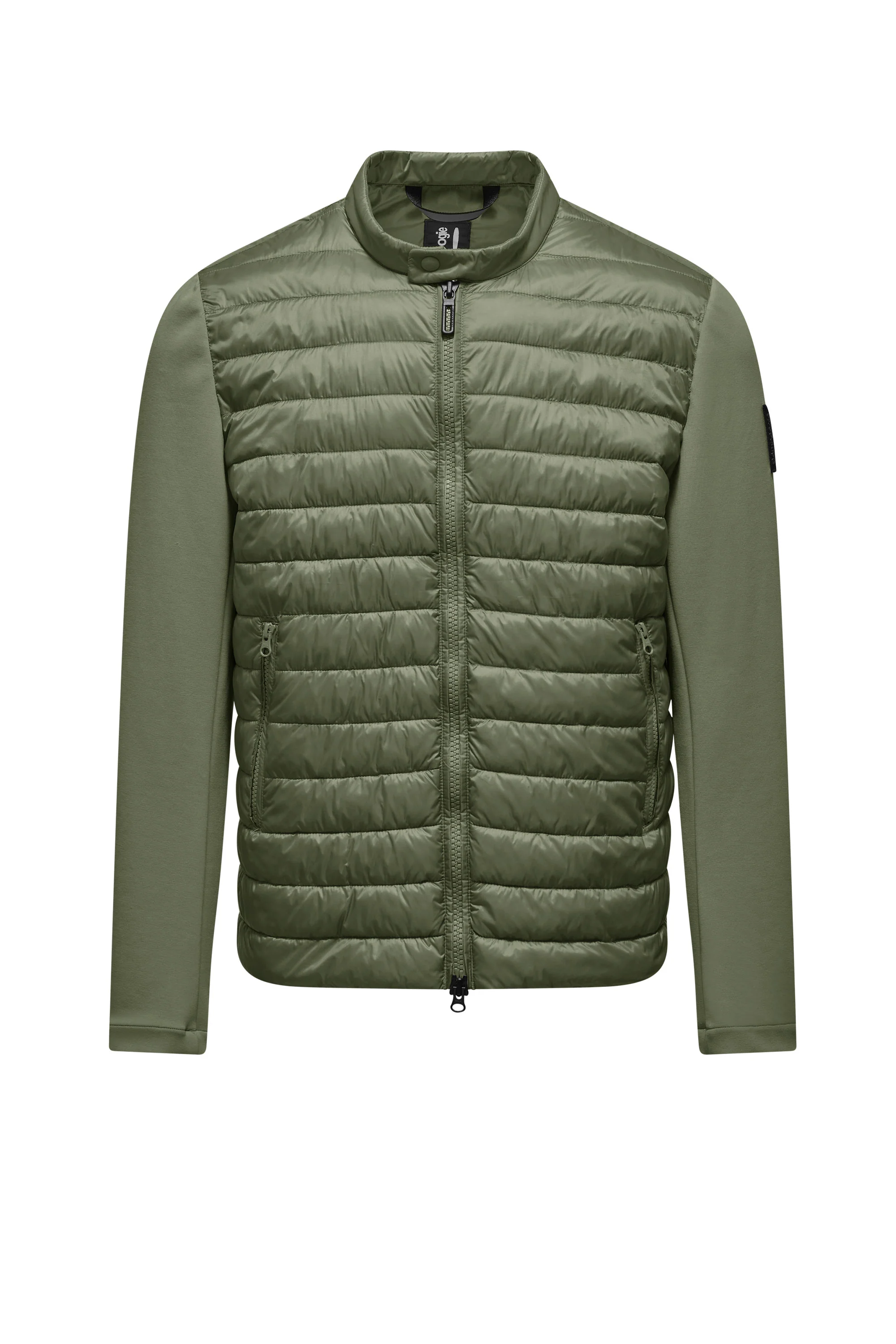 Giacca bimaterica in nylon e maglia - Image 13