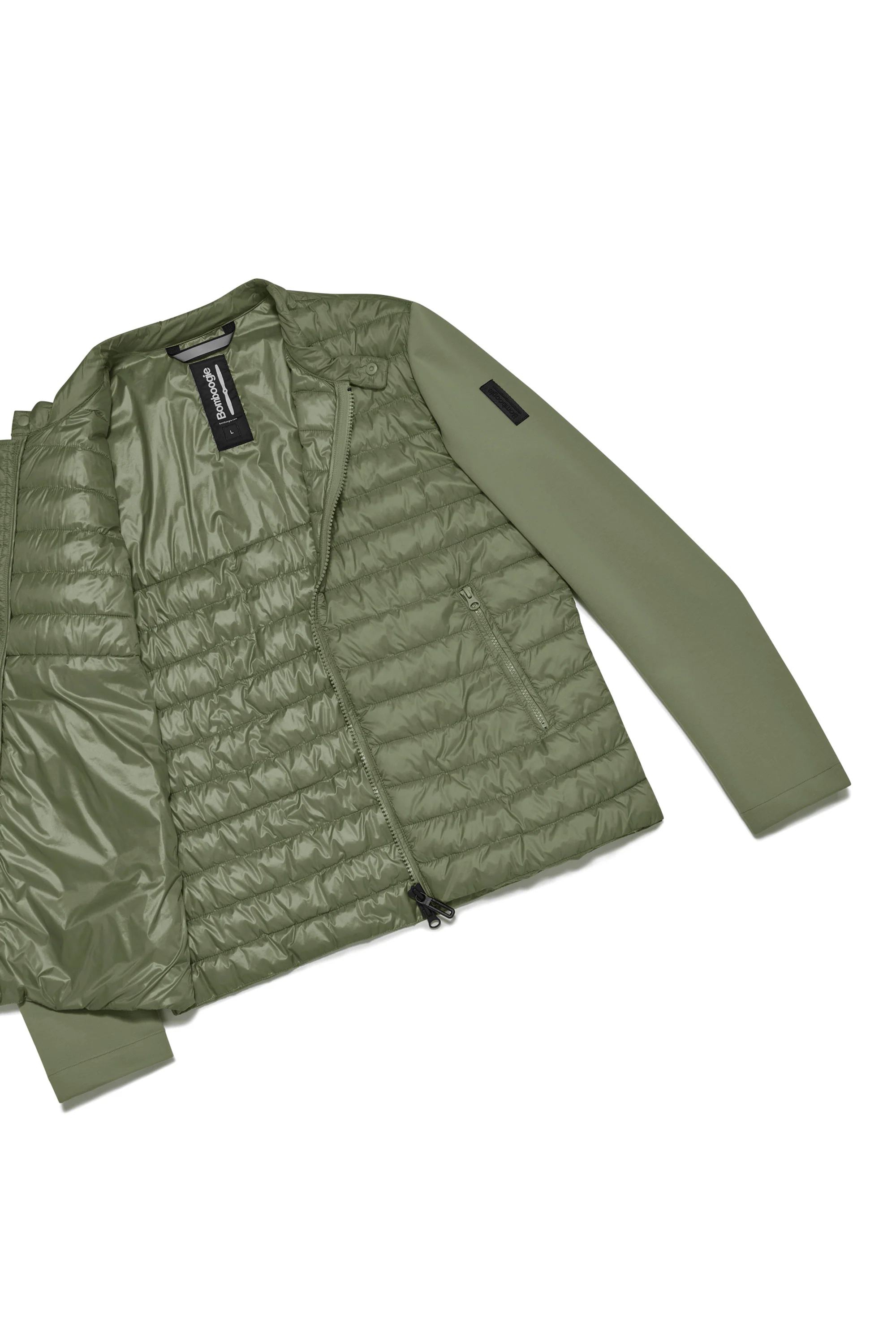 Giacca bimaterica in nylon e maglia - Image 16