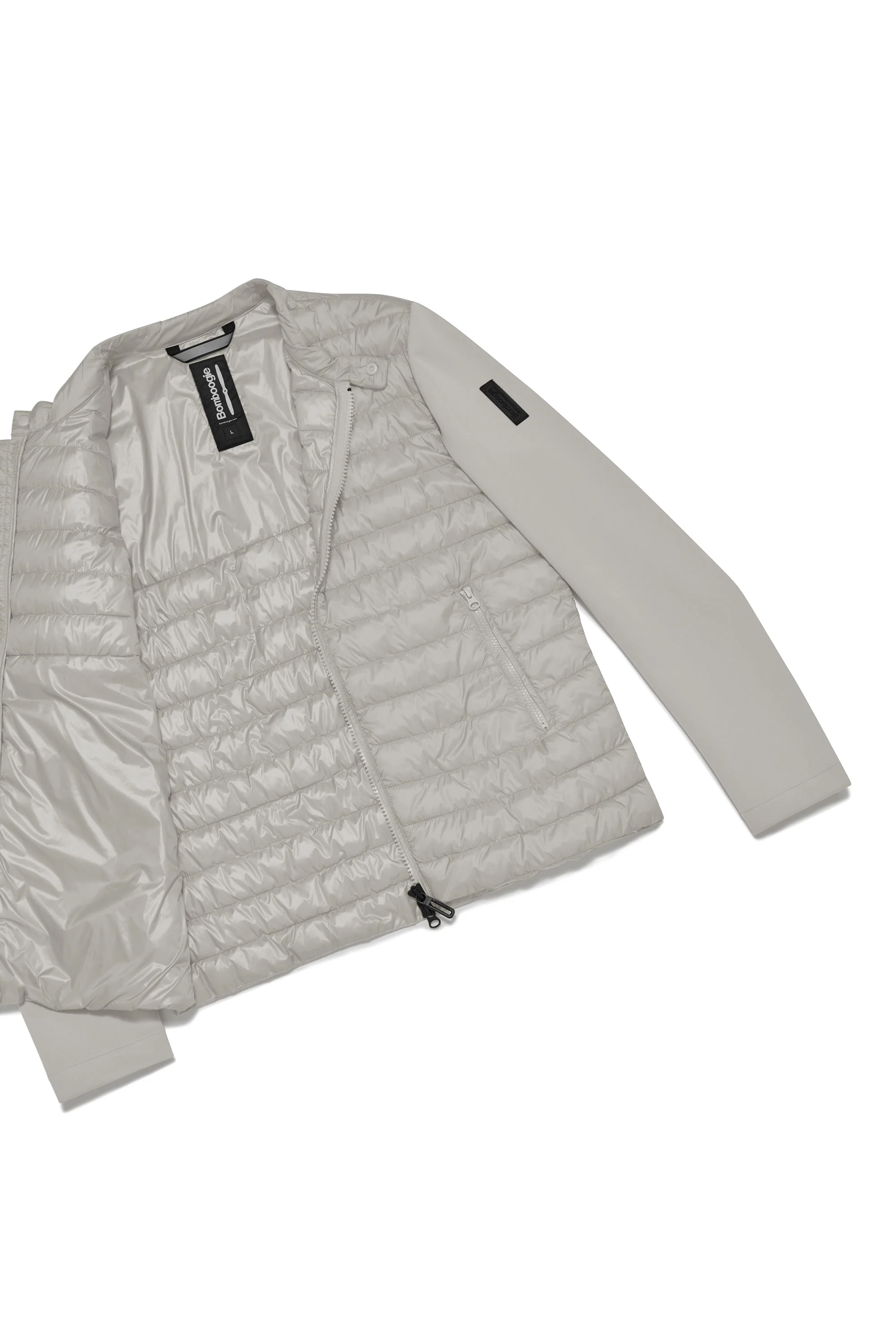 Giacca bimaterica in nylon e maglia - Image 22