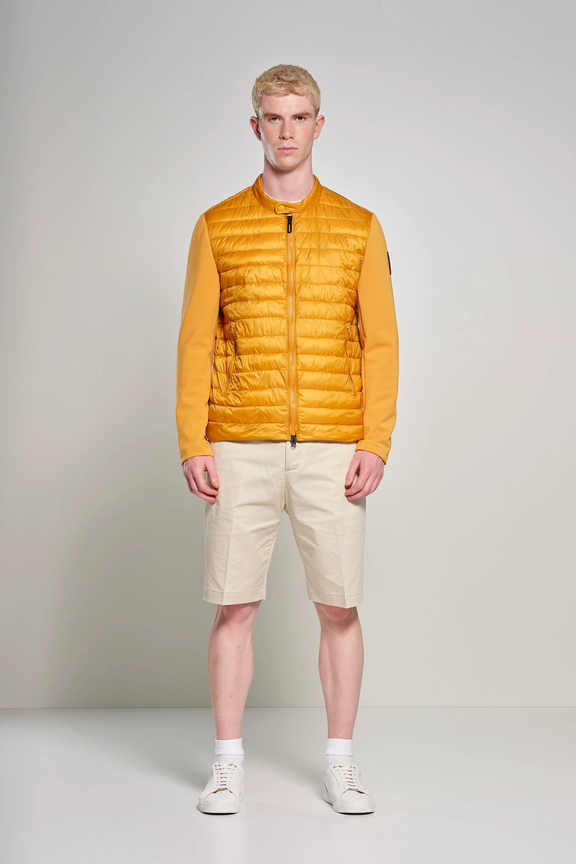 Giacca bimaterica in nylon e maglia - Image 24