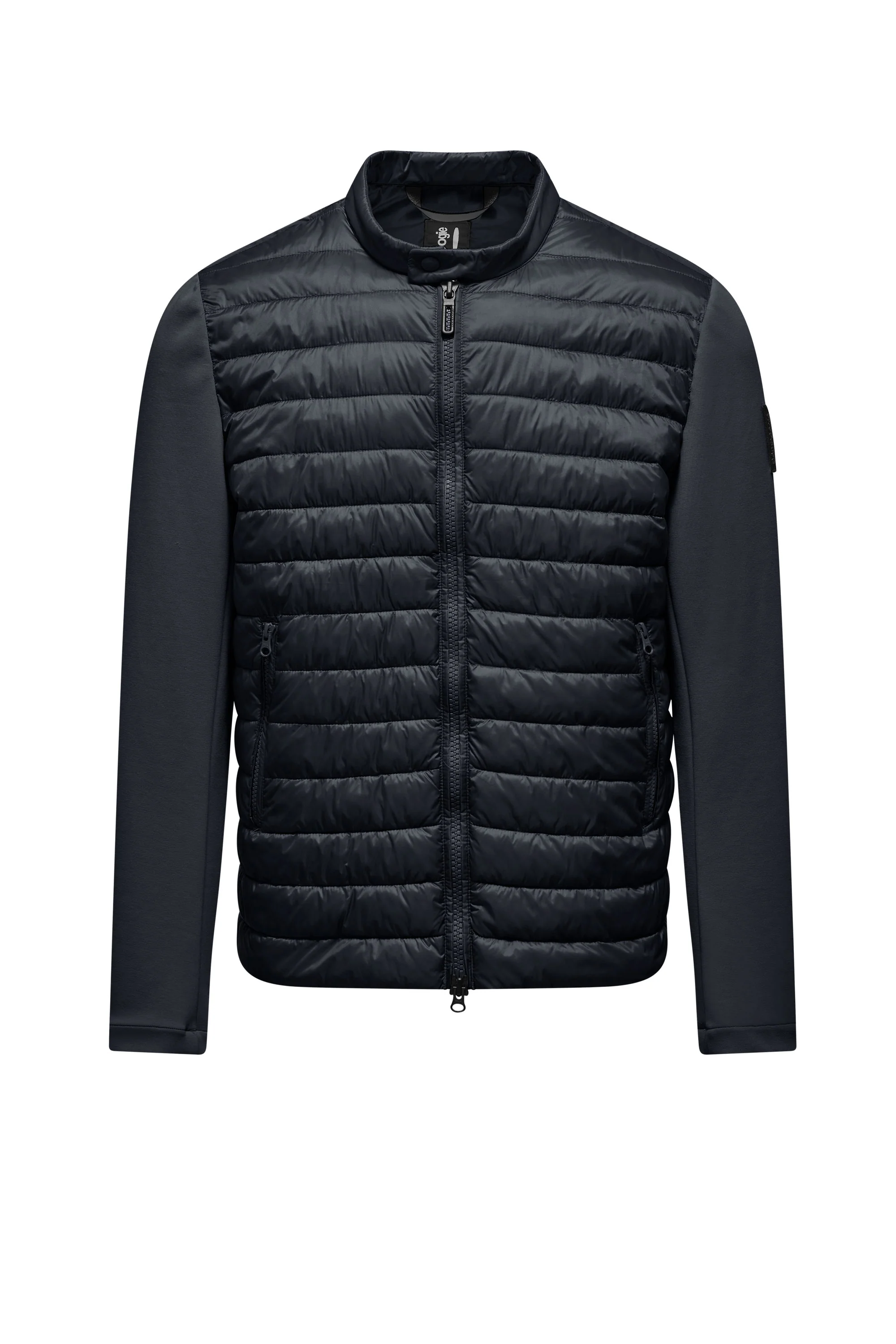 Giacca bimaterica in nylon e maglia - Image 7