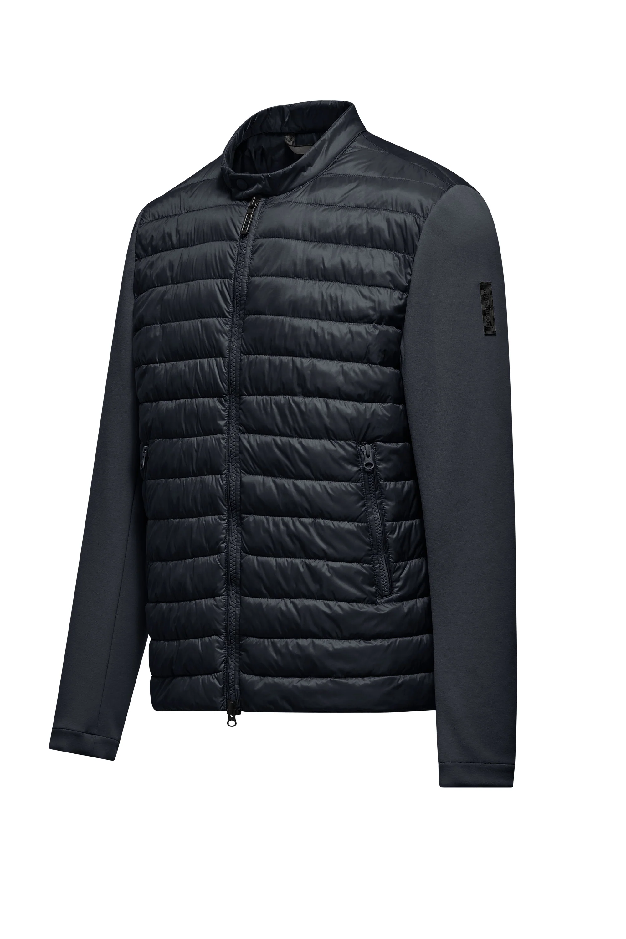 Giacca bimaterica in nylon e maglia - Image 8