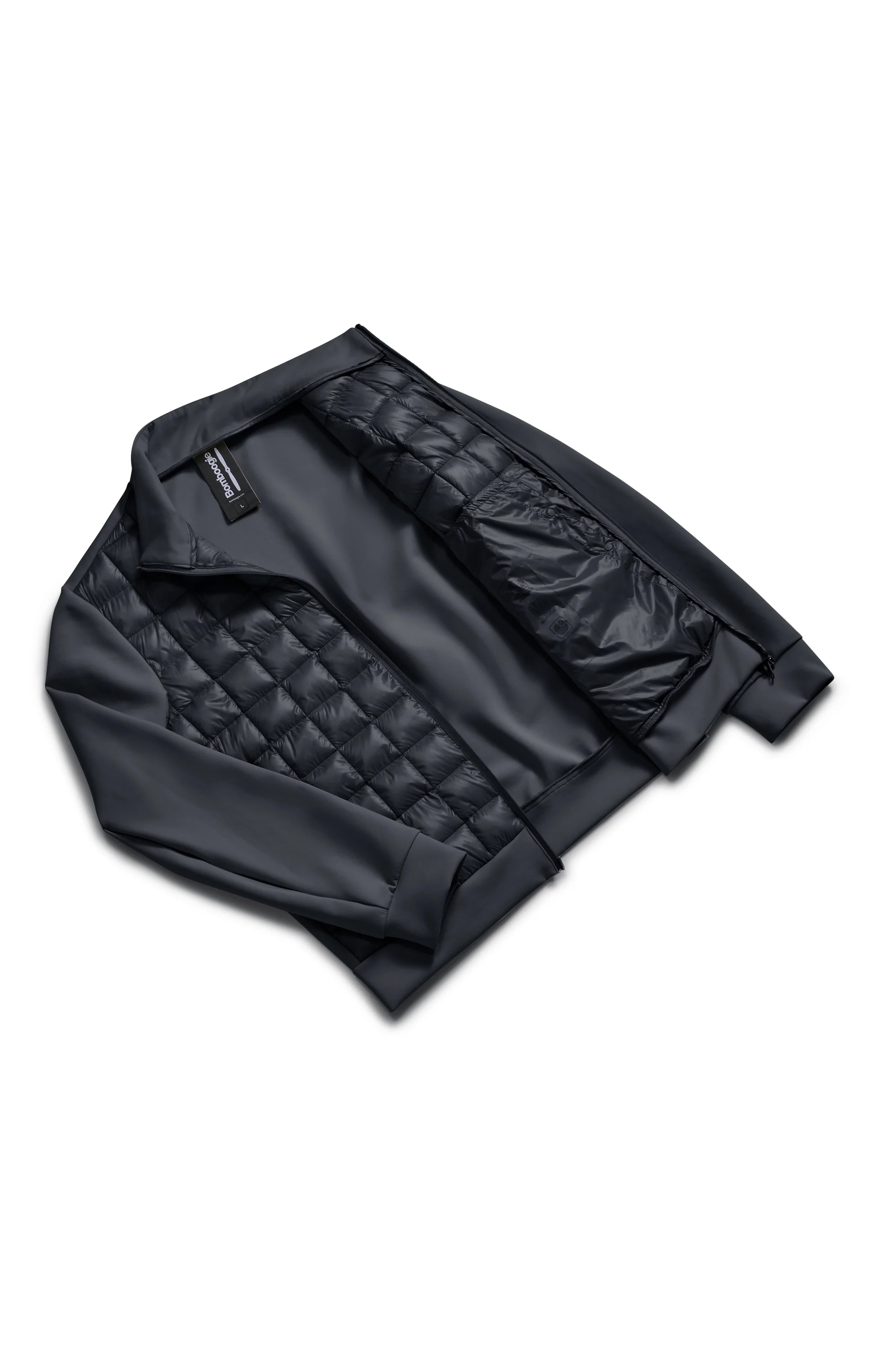 Giacca bimaterica in nylon e maglia - Image 10