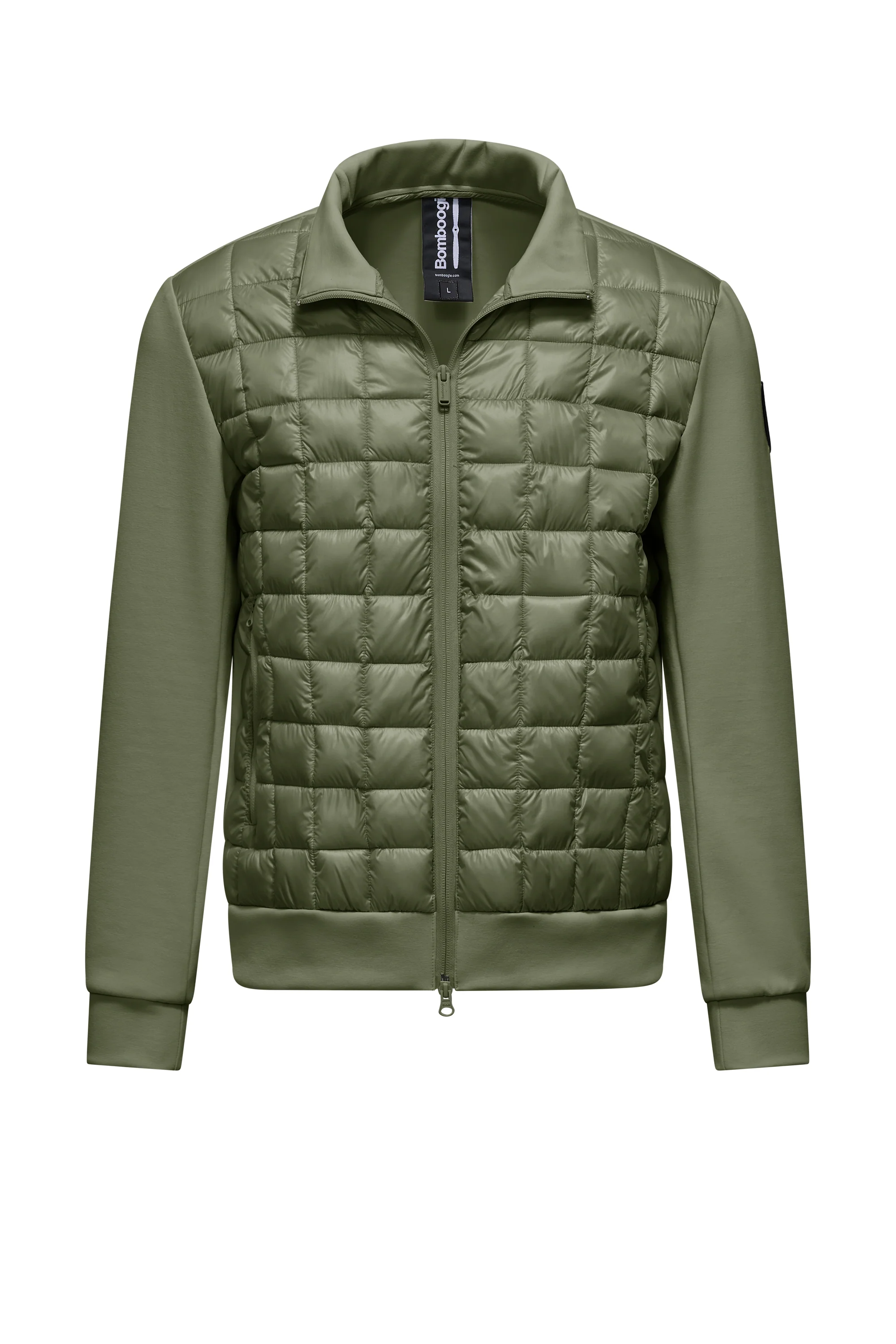 Giacca bimaterica in nylon e maglia - Image 13