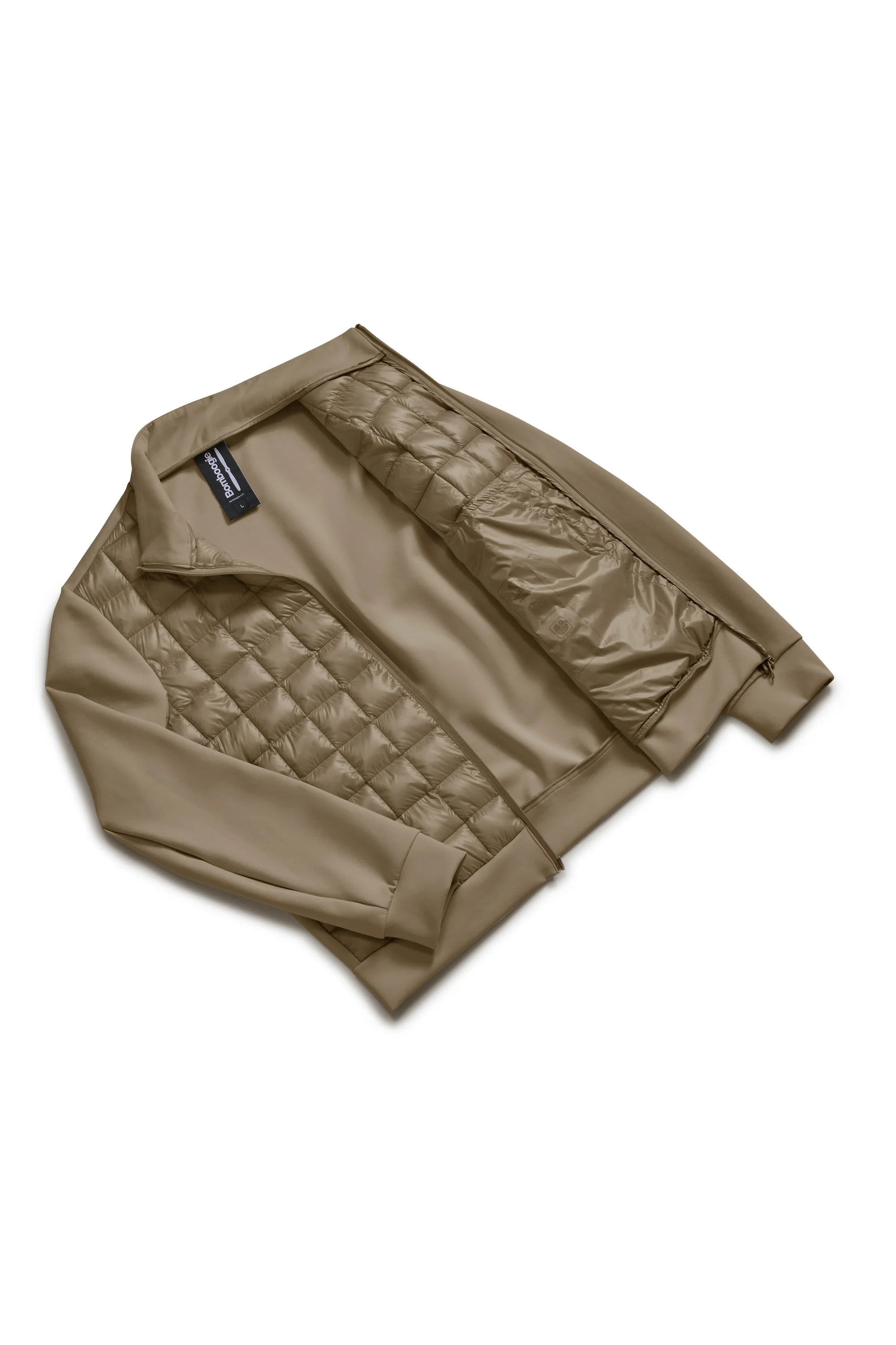 Giacca bimaterica in nylon e maglia - Image 4
