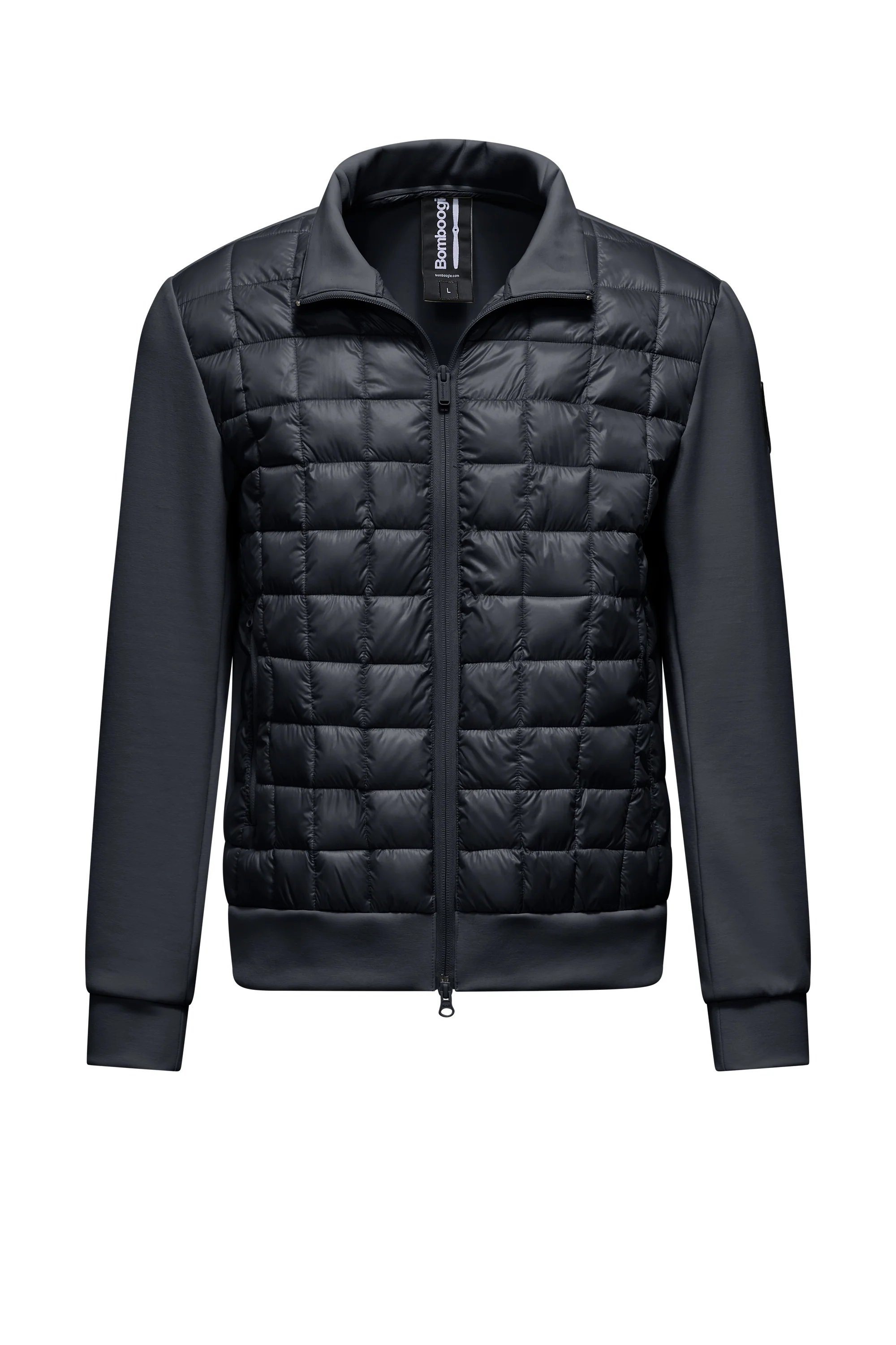 Giacca bimaterica in nylon e maglia - Image 7