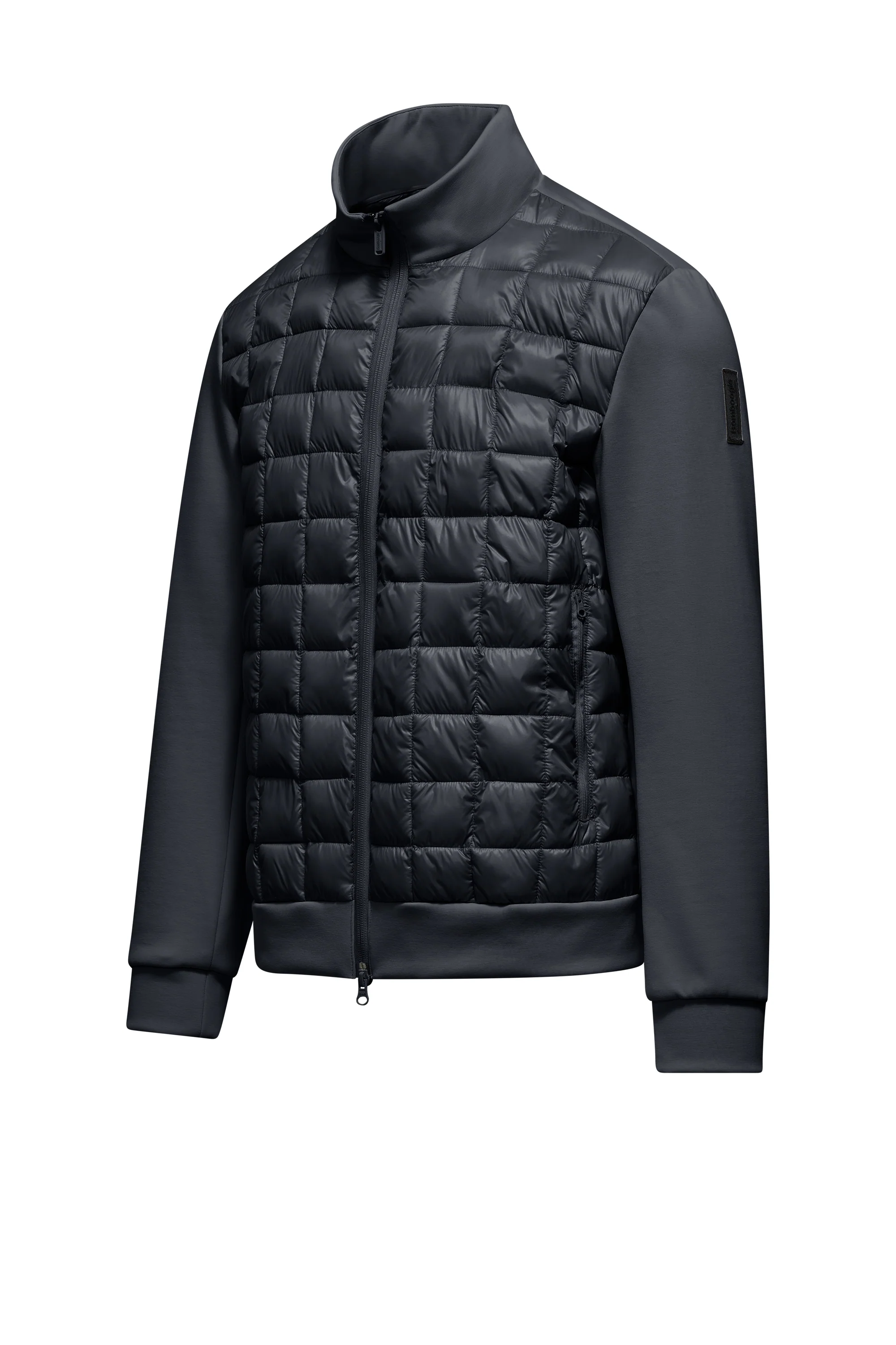 Giacca bimaterica in nylon e maglia - Image 8