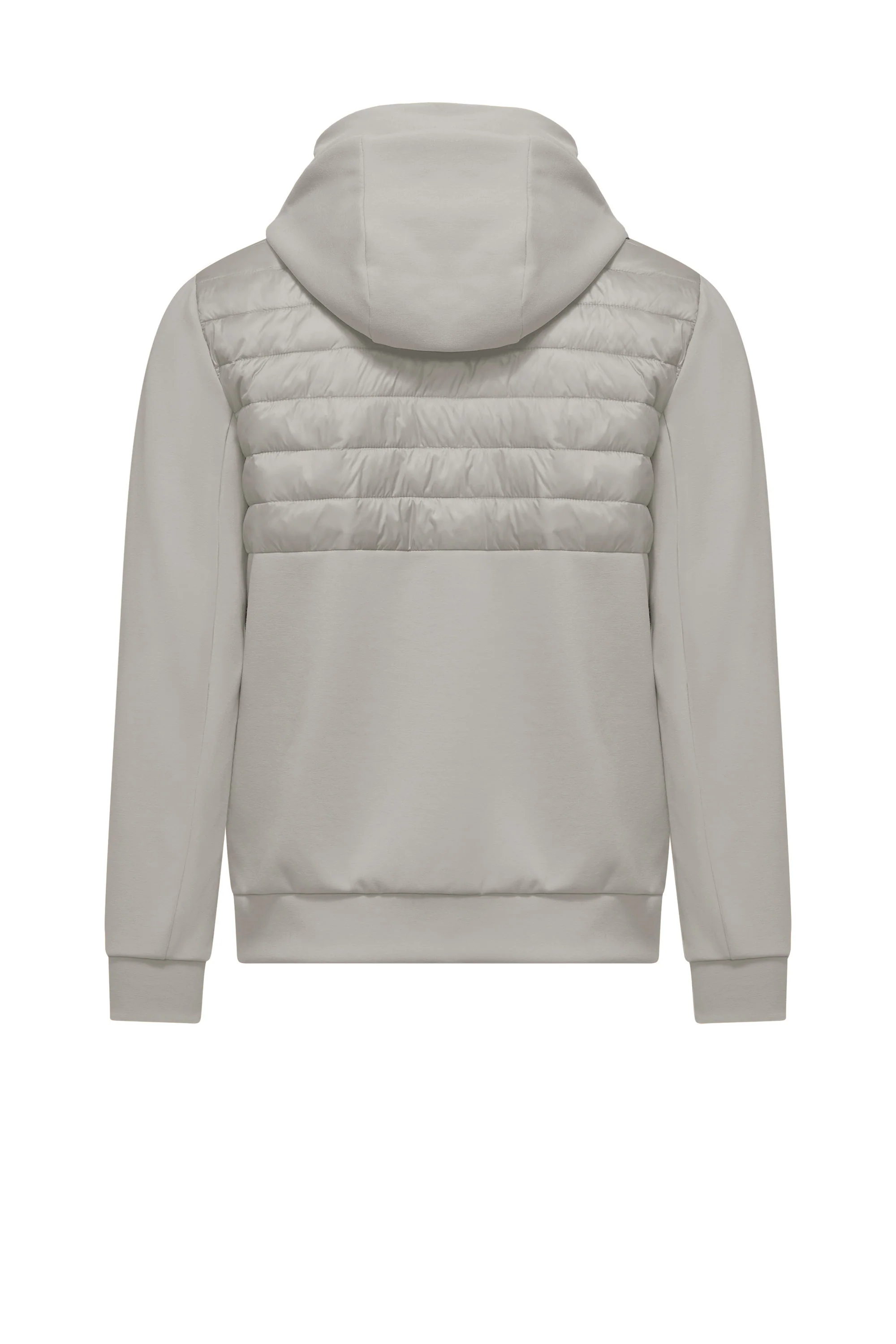 Giacca con cappuccio bimaterica in nylon e maglia - Image 21