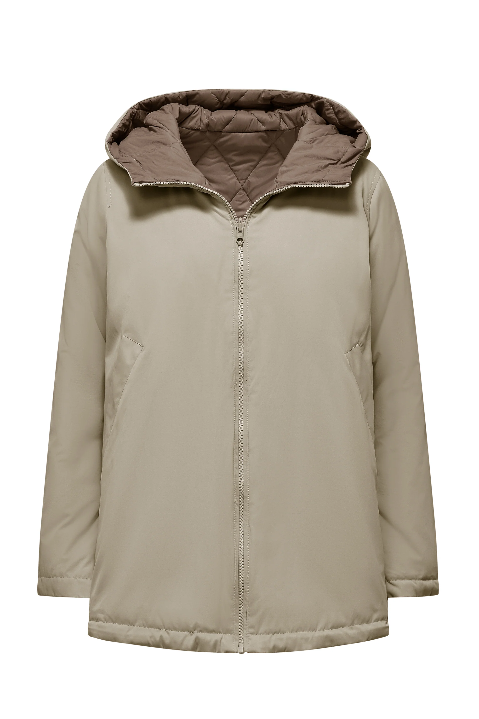 Giacca corta reversibile con cappuccio