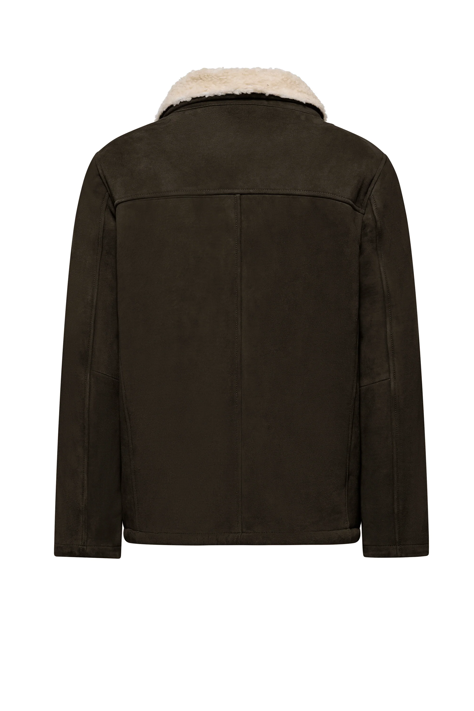 Giacca in pelle scamosciata con collo sherpa - Image 3