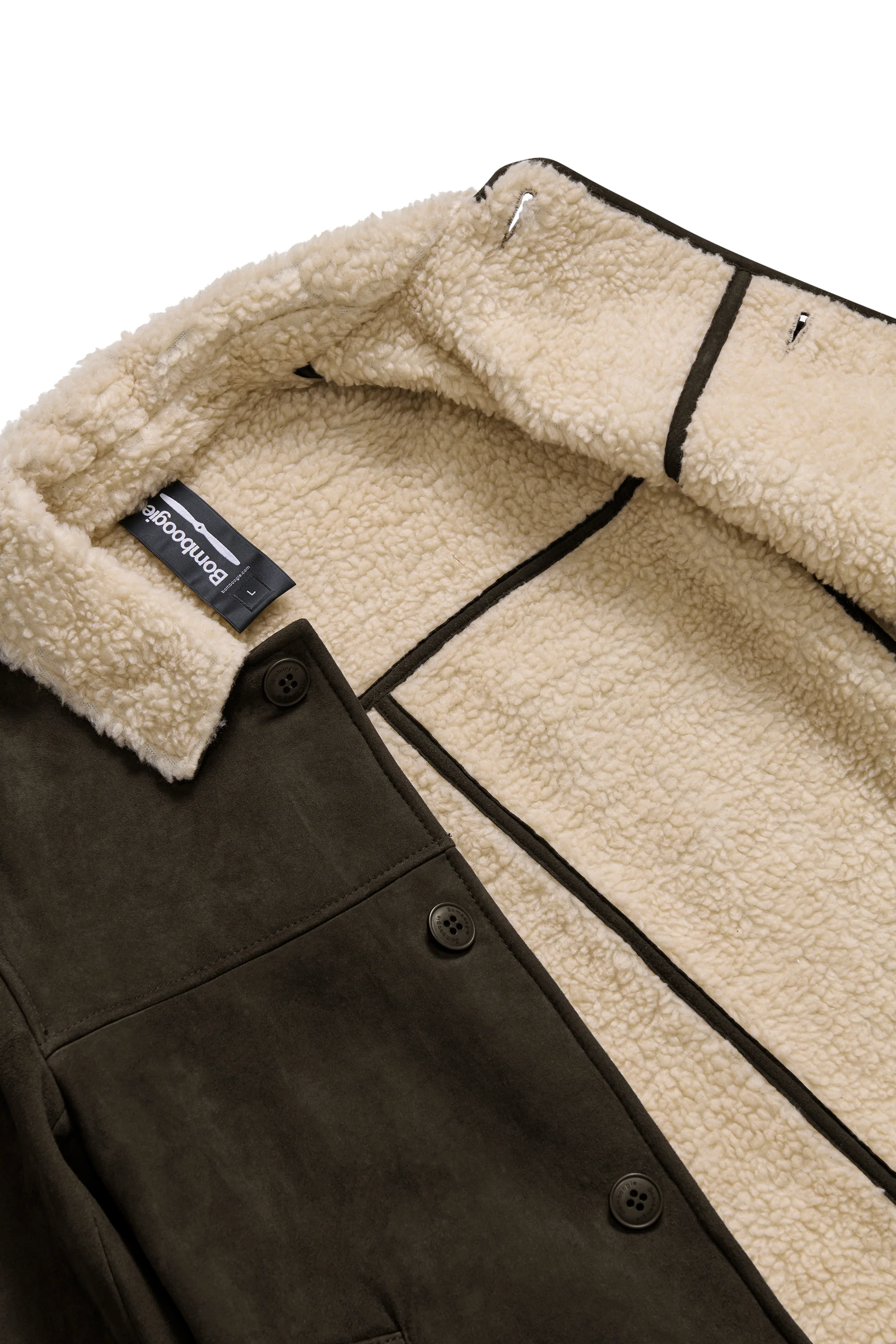 Giacca in pelle scamosciata con collo sherpa - Image 4
