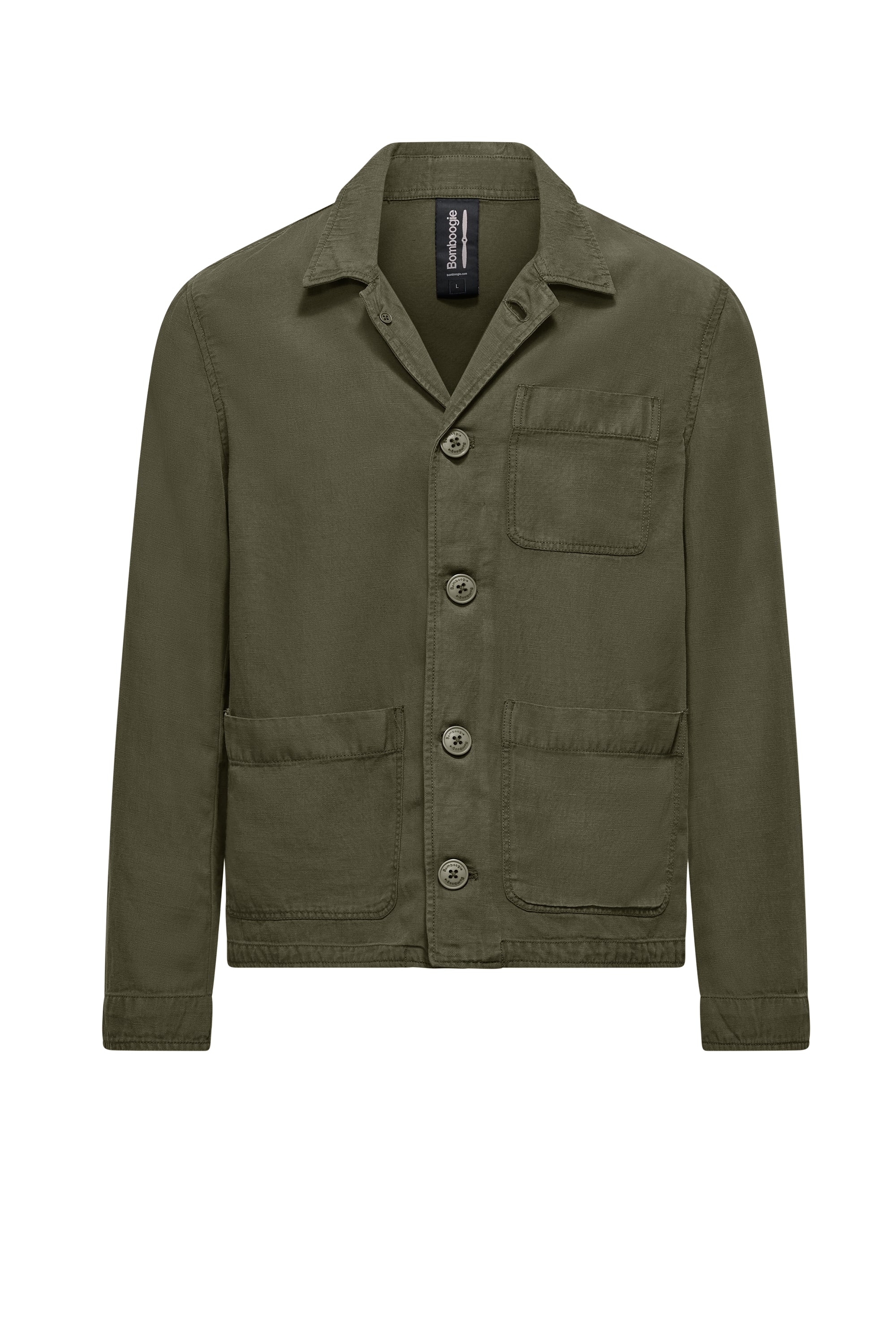 Giacca sfoderata in tencel con colletto - Image 5