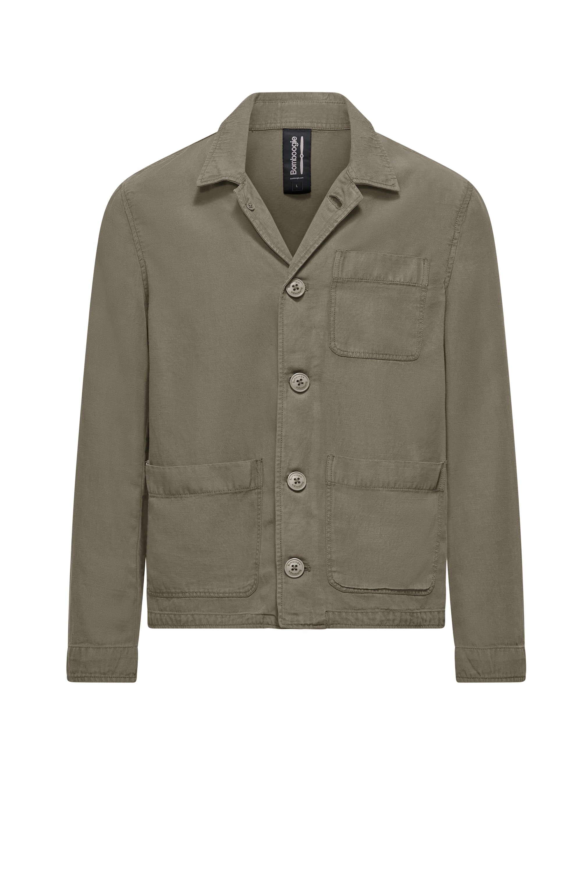 Giacca sfoderata in tencel con colletto - Image 9
