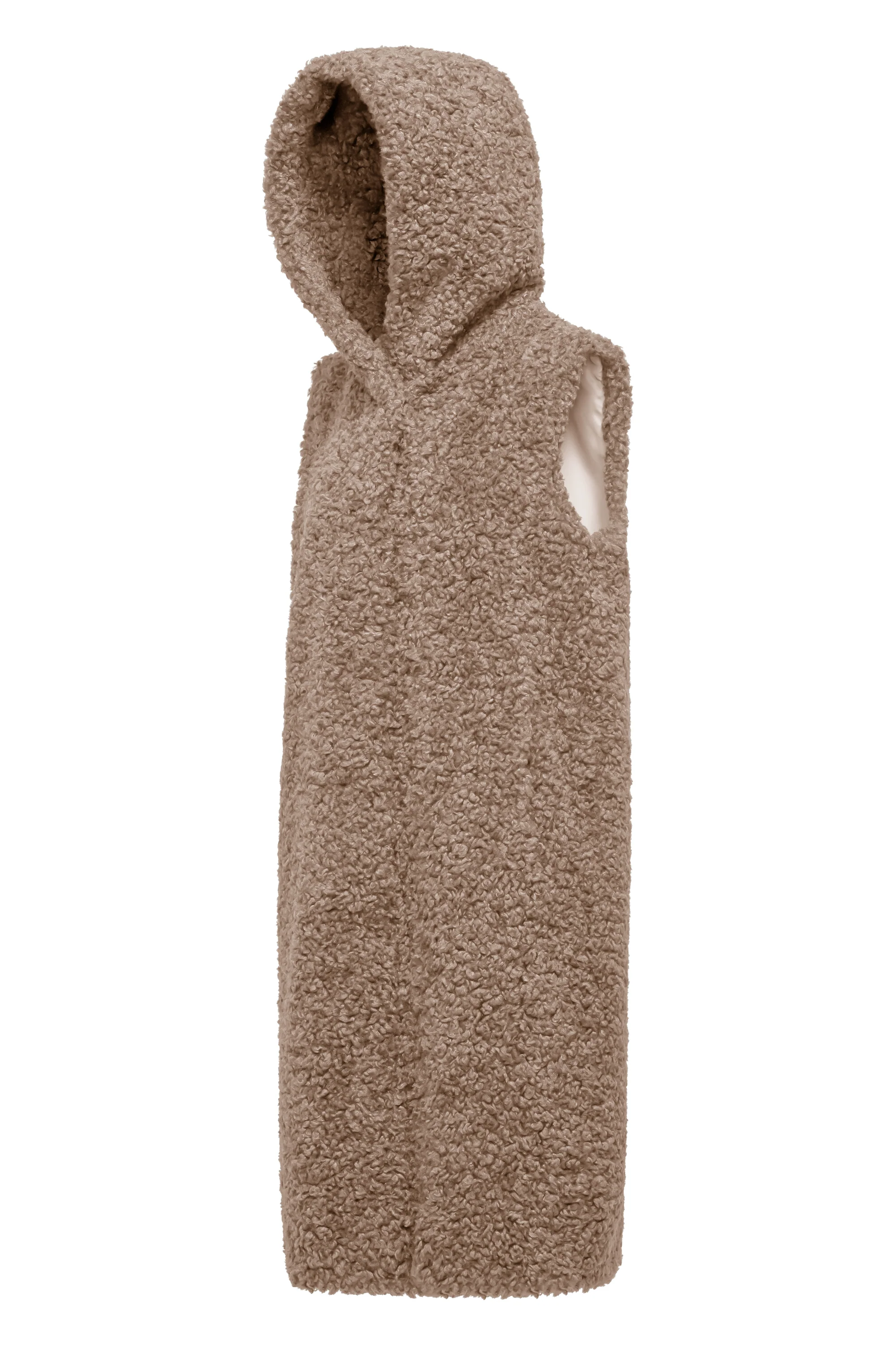 Gilet lungo da donna in pelliccetta sintetica effetto agnellino - Image 10