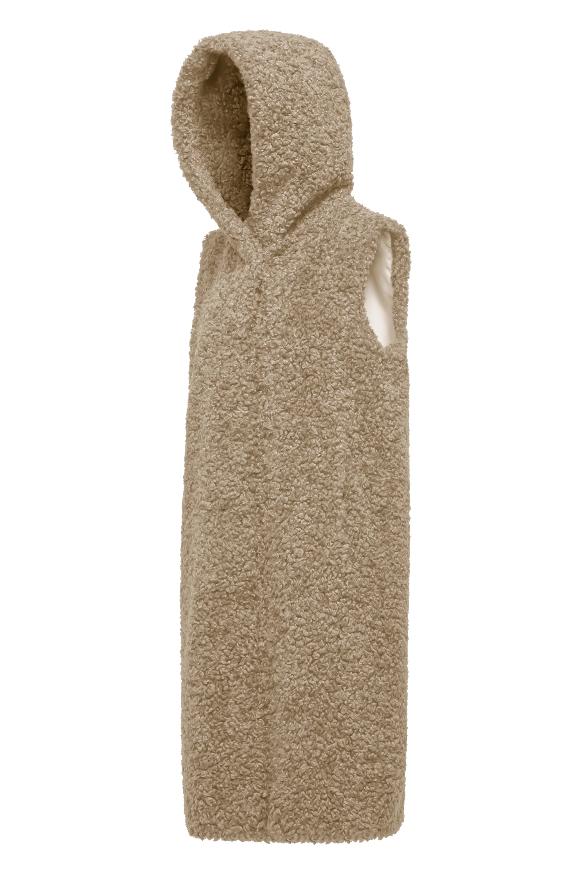 Gilet lungo da donna in pelliccetta sintetica effetto agnellino - Image 14