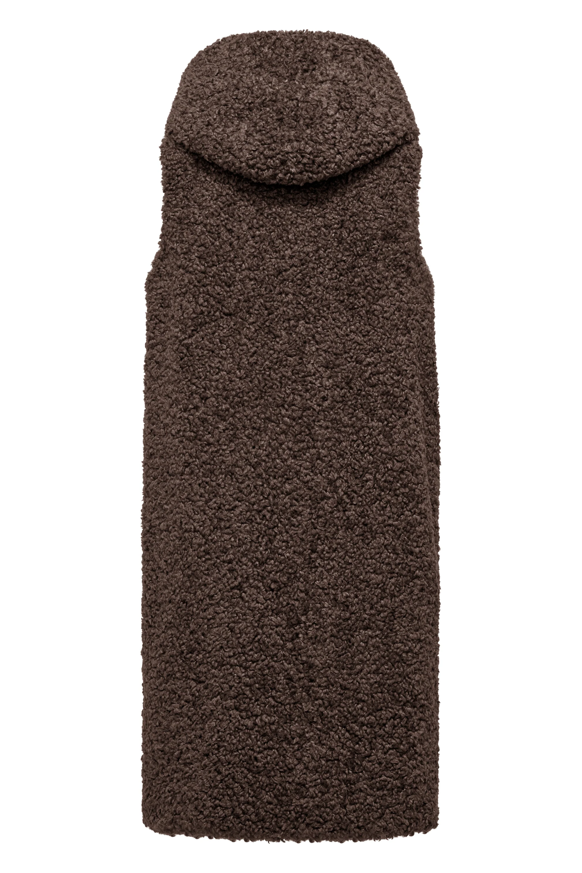Gilet lungo da donna in pelliccetta sintetica effetto agnellino - Image 3