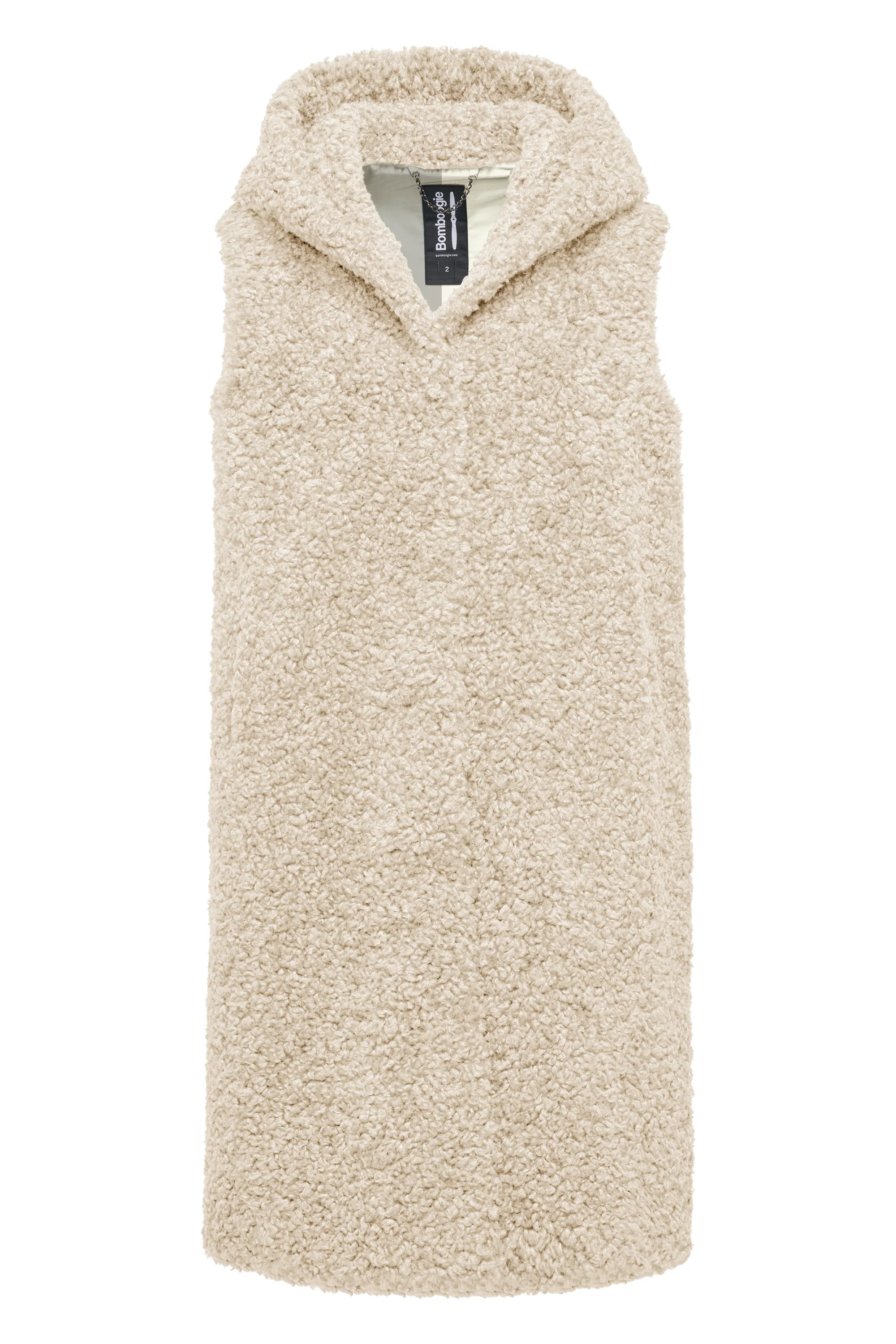 Gilet lungo da donna in pelliccetta sintetica effetto agnellino - Image 5