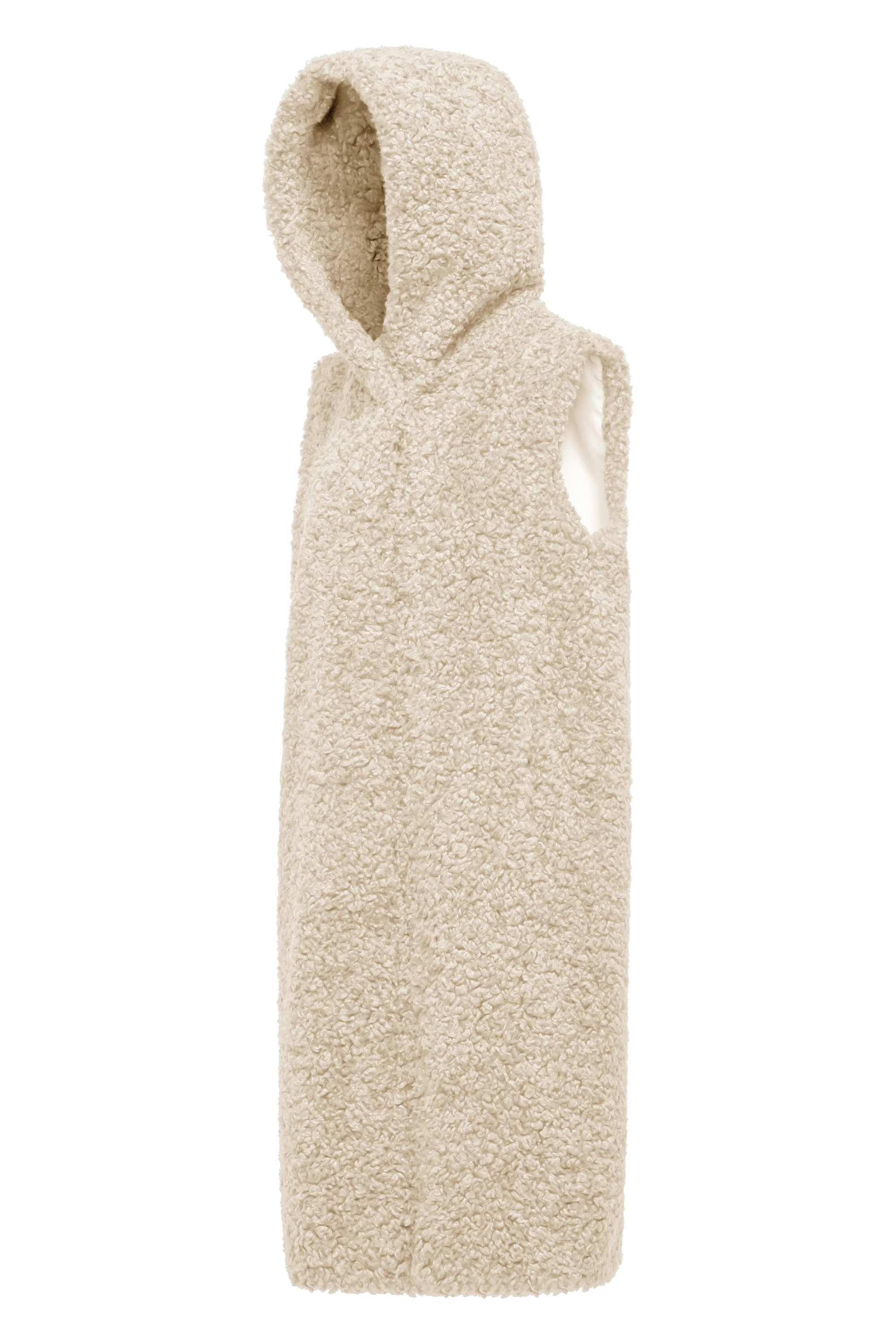 Gilet lungo da donna in pelliccetta sintetica effetto agnellino - Image 6