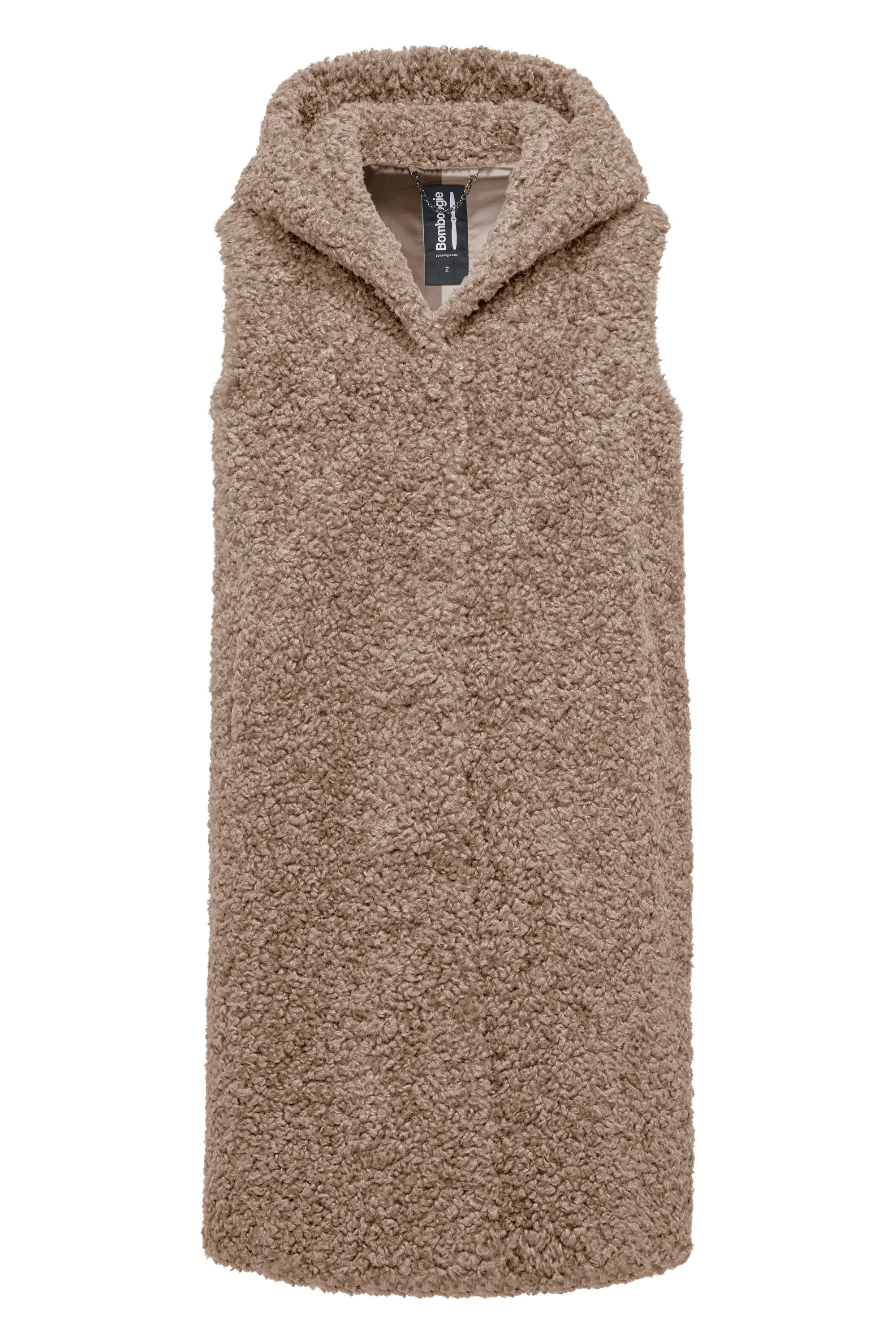 Gilet lungo da donna in pelliccetta sintetica effetto agnellino - Image 9