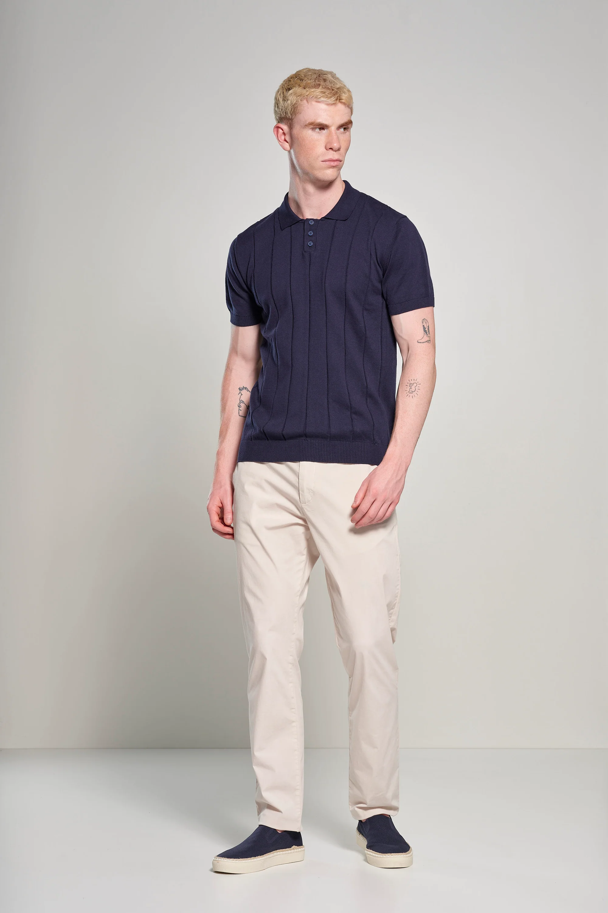 Maglia con colletto in cotone a coste larghe - Image 7