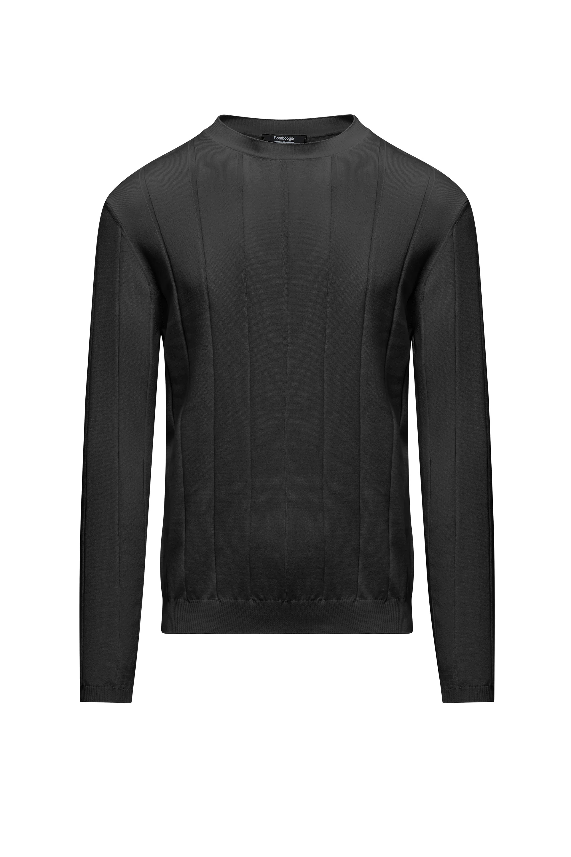 Maglia girocollo in cotone a coste larghe - Image 3