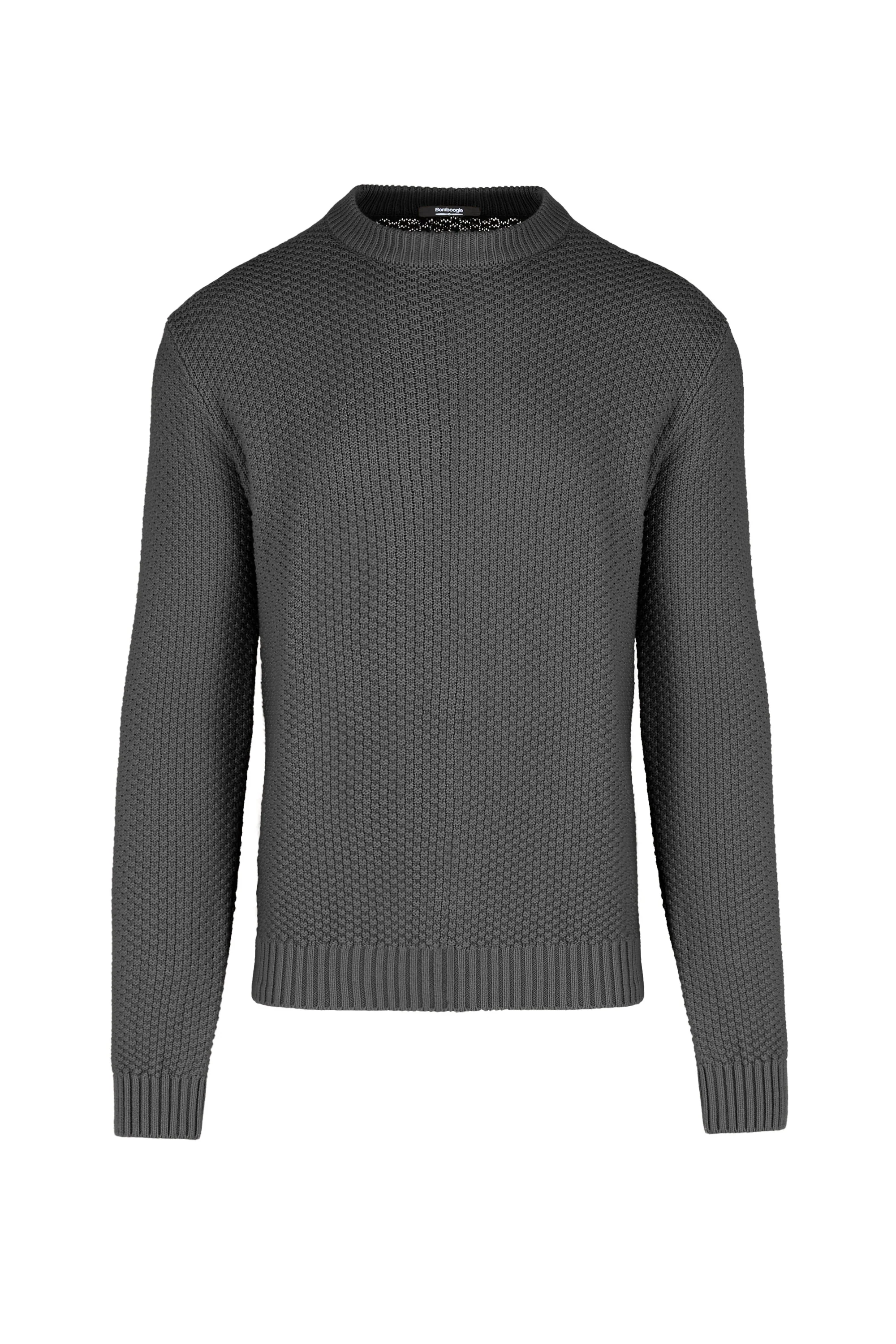 Maglione girocollo in misto cotone punto basket - Image 10