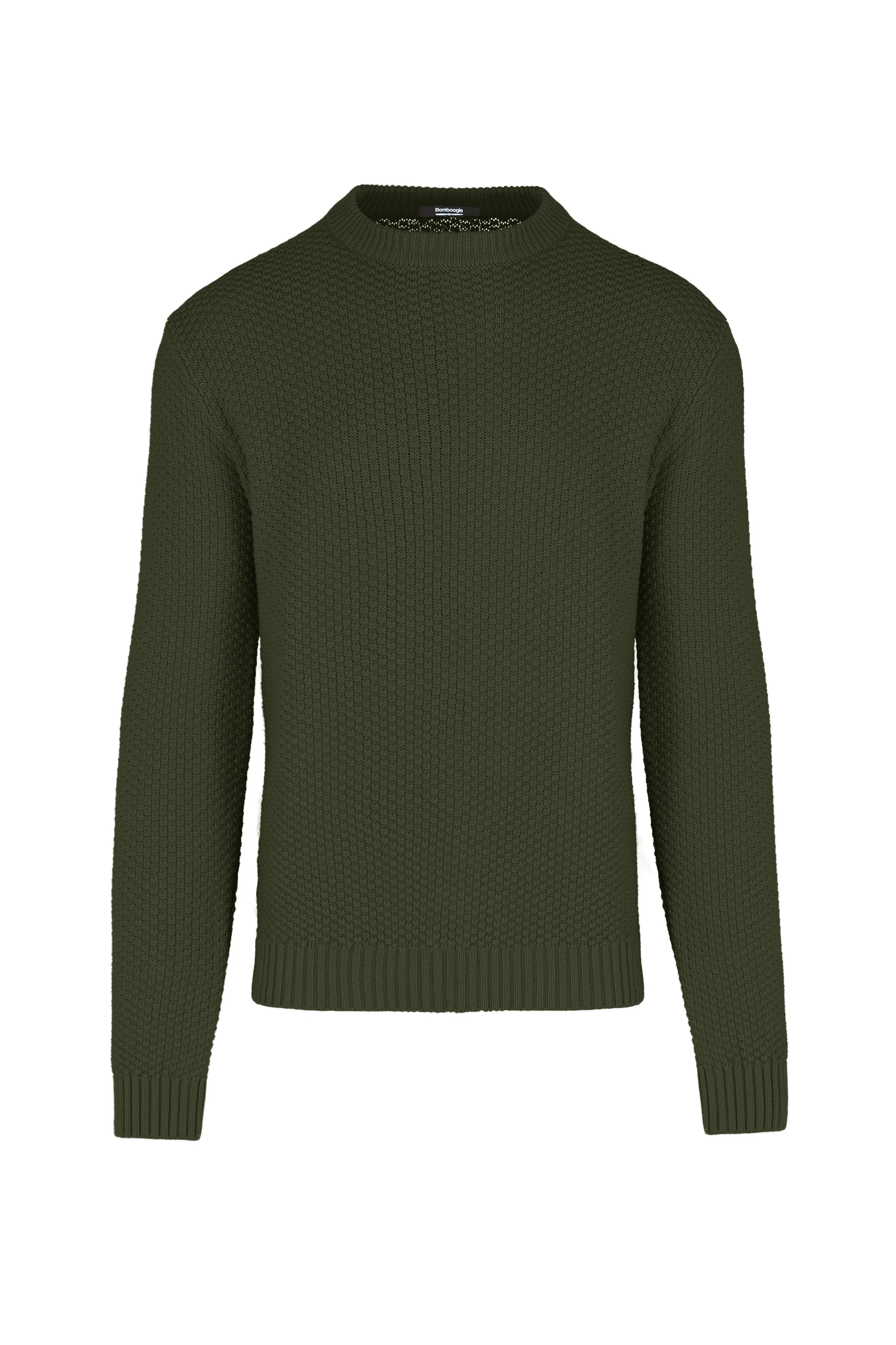 Maglione girocollo in misto cotone punto basket - Image 19