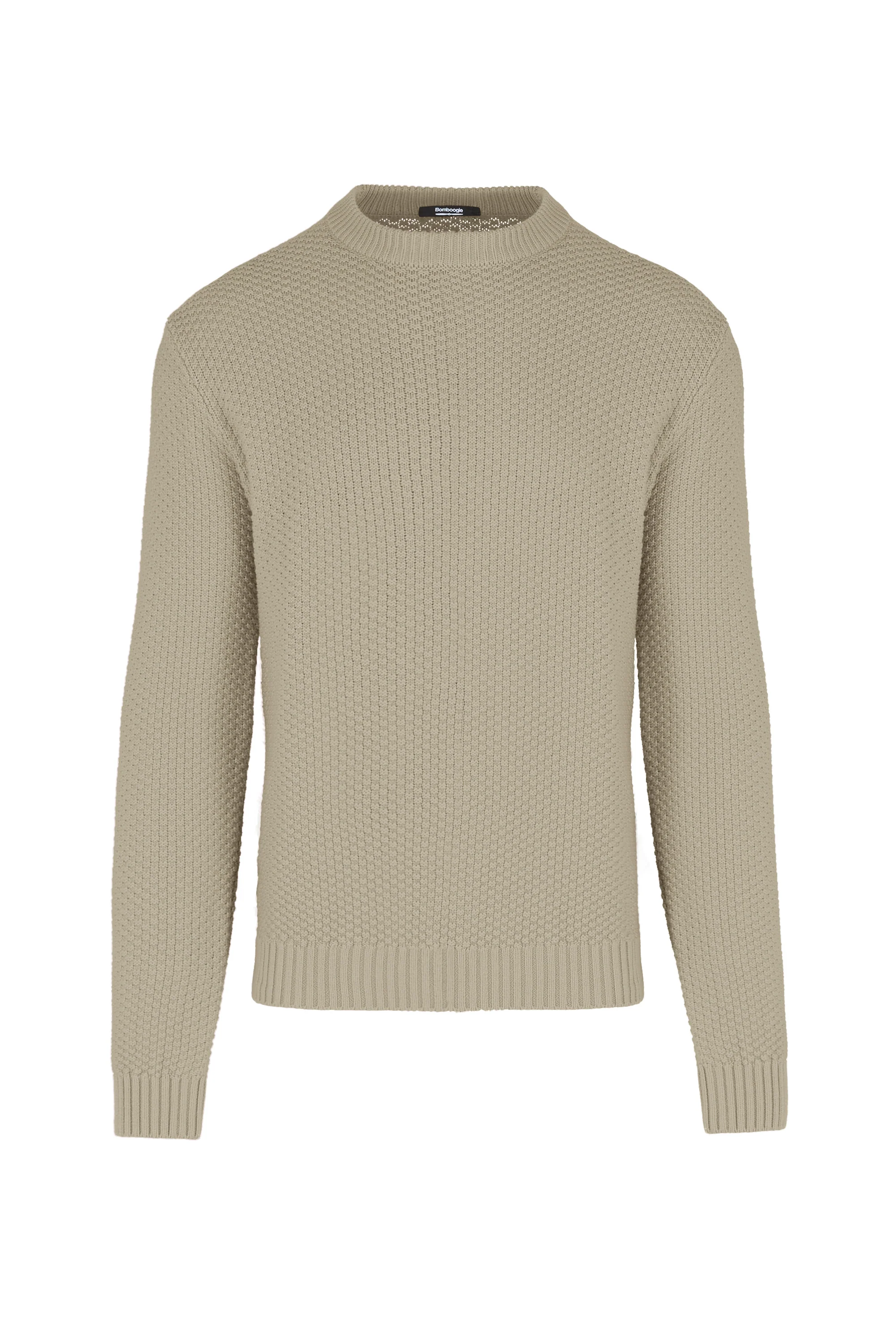 Maglione girocollo in misto cotone punto basket - Image 4